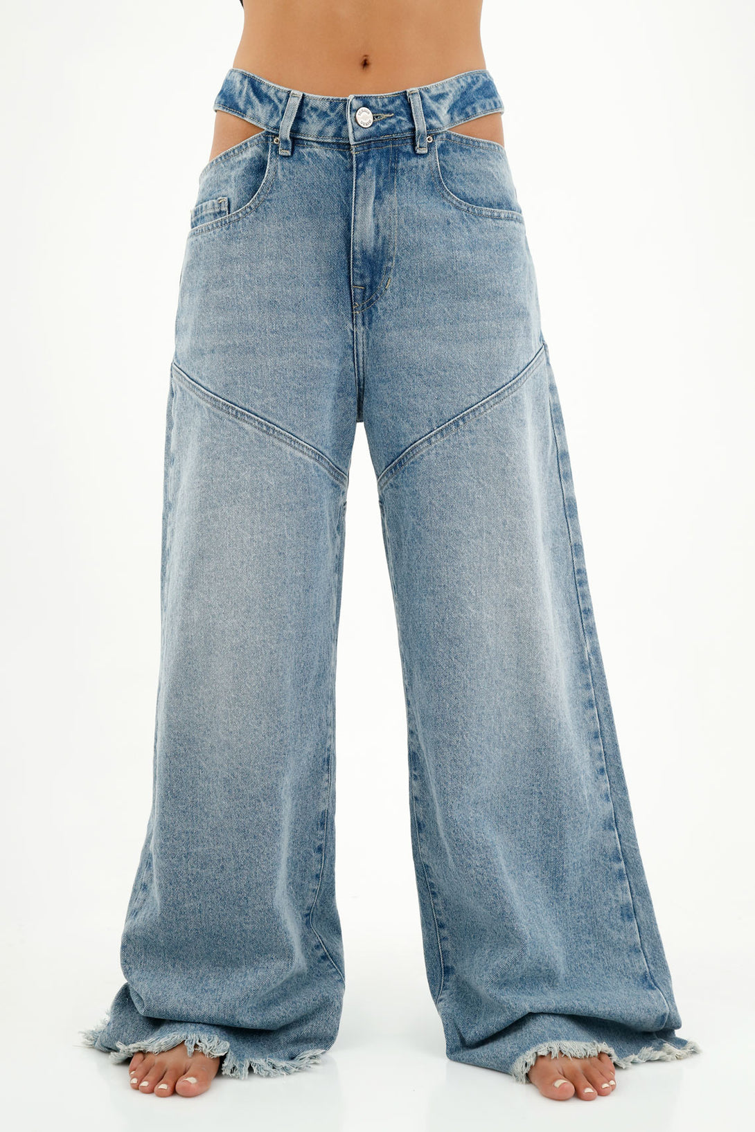 Women's Wide Leg Blue Jeans