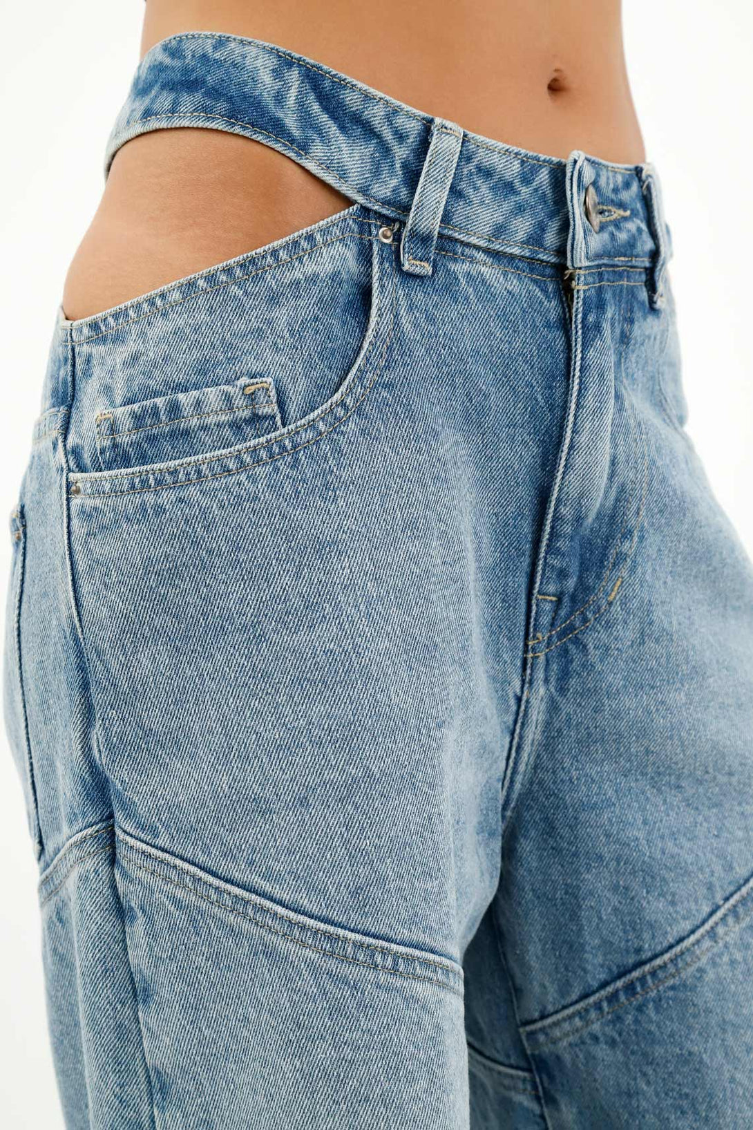 Women's Wide Leg Blue Jeans