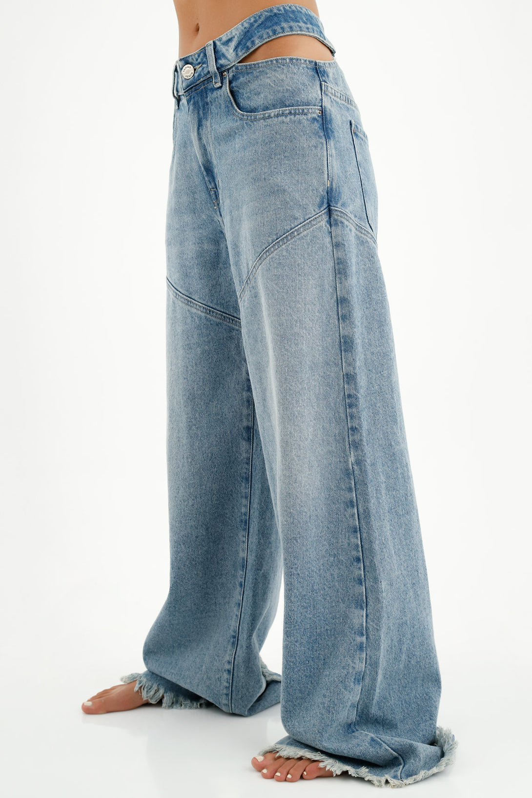 Women's Wide Leg Blue Jeans