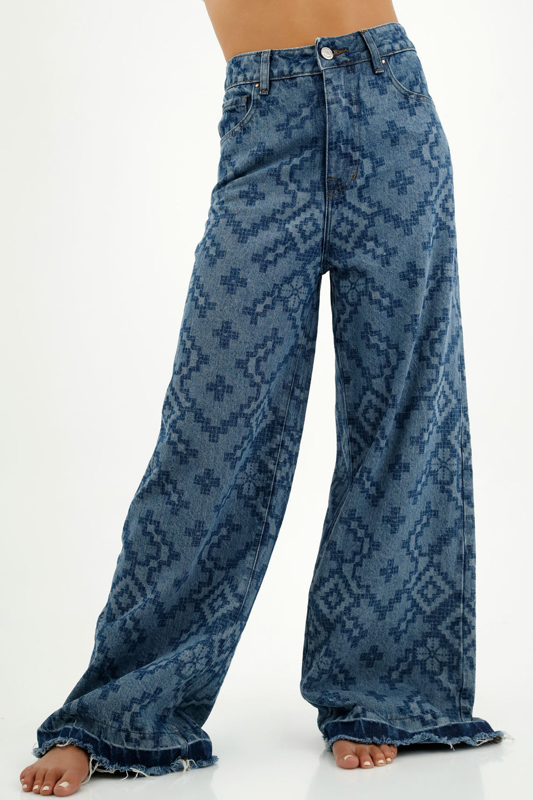 Women's Wide Leg Blue Jeans