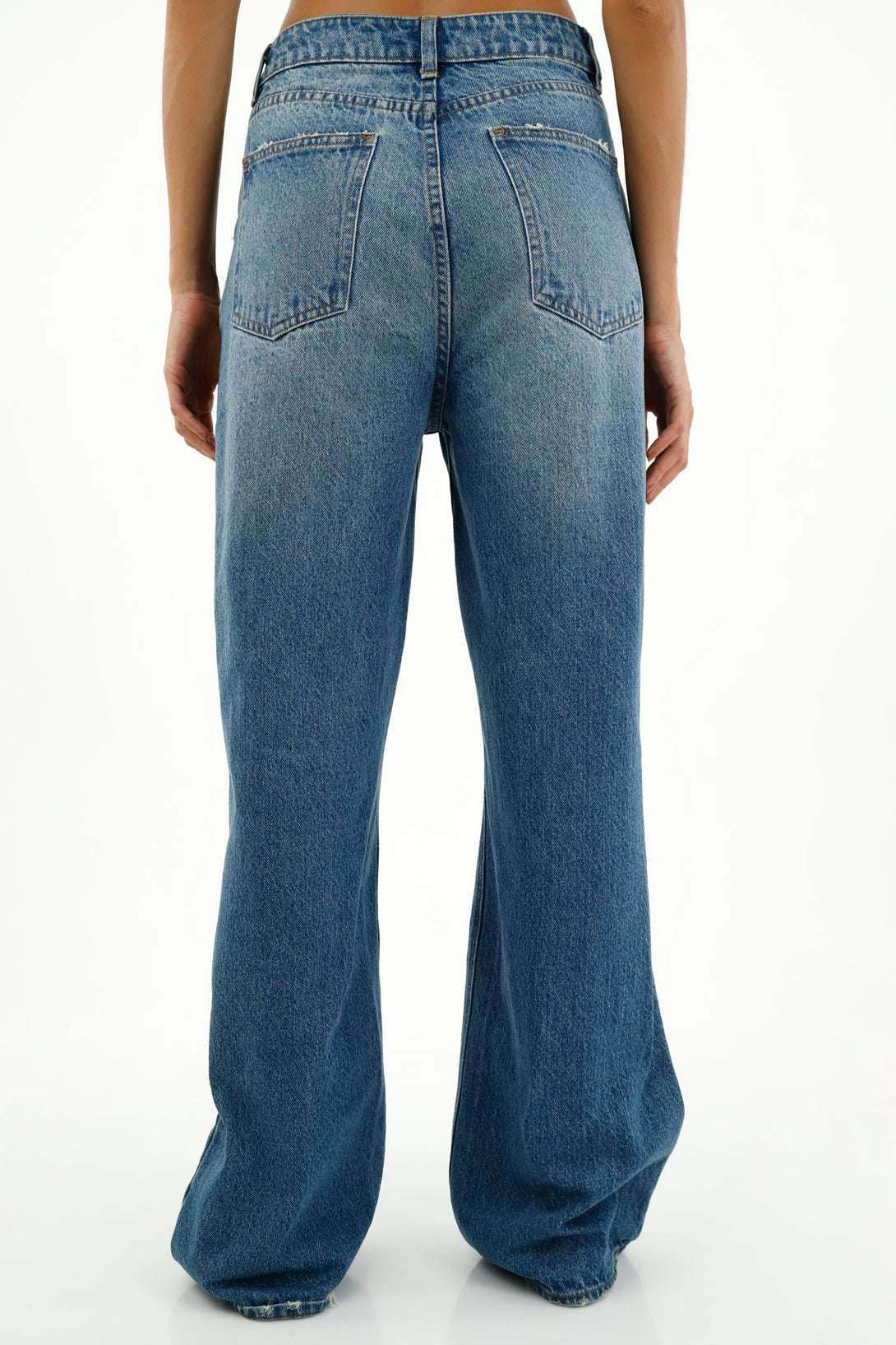 Women's Distressed Blue Jeans