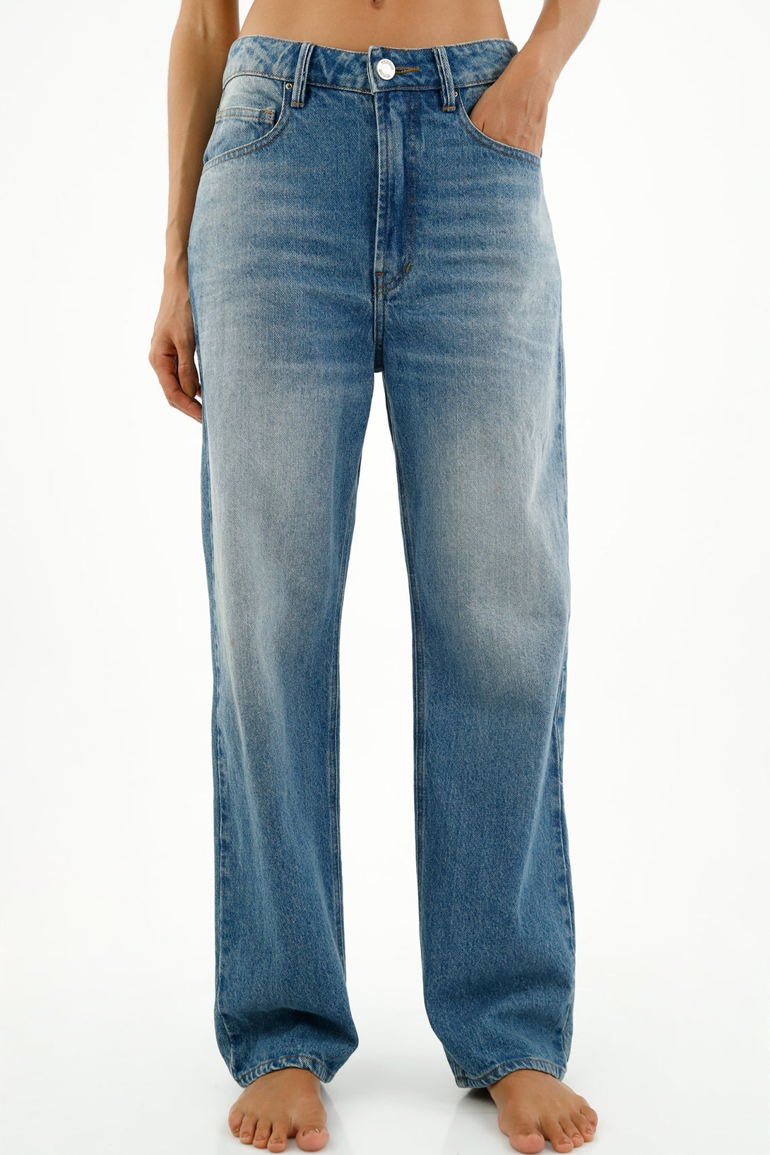 Women's Five-Pocket Blue Jeans