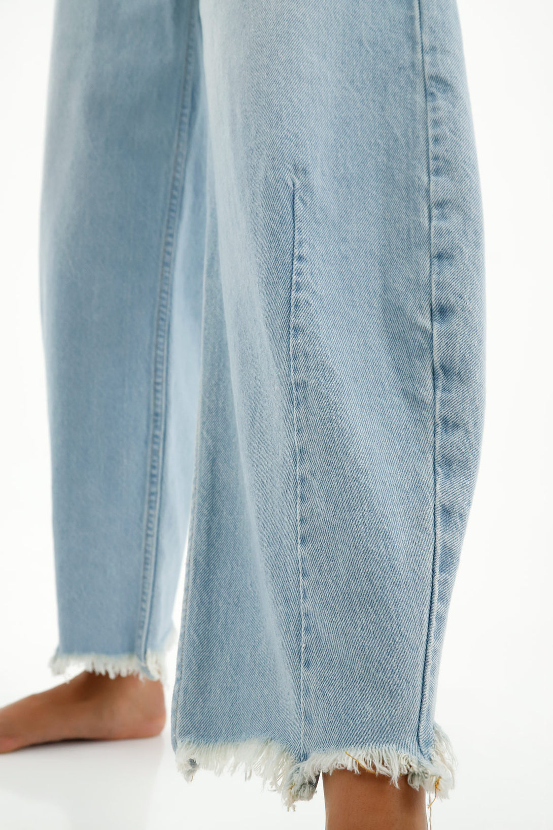 Women's Frayed Slouchy Blue Jeans