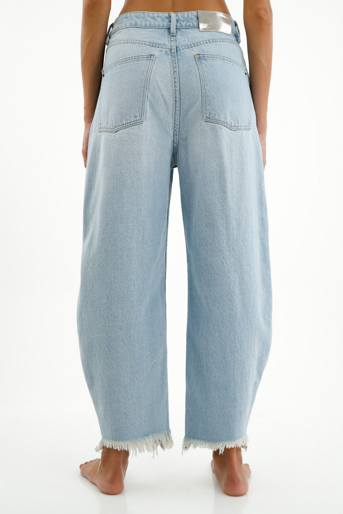 Women's Frayed Slouchy Blue Jeans