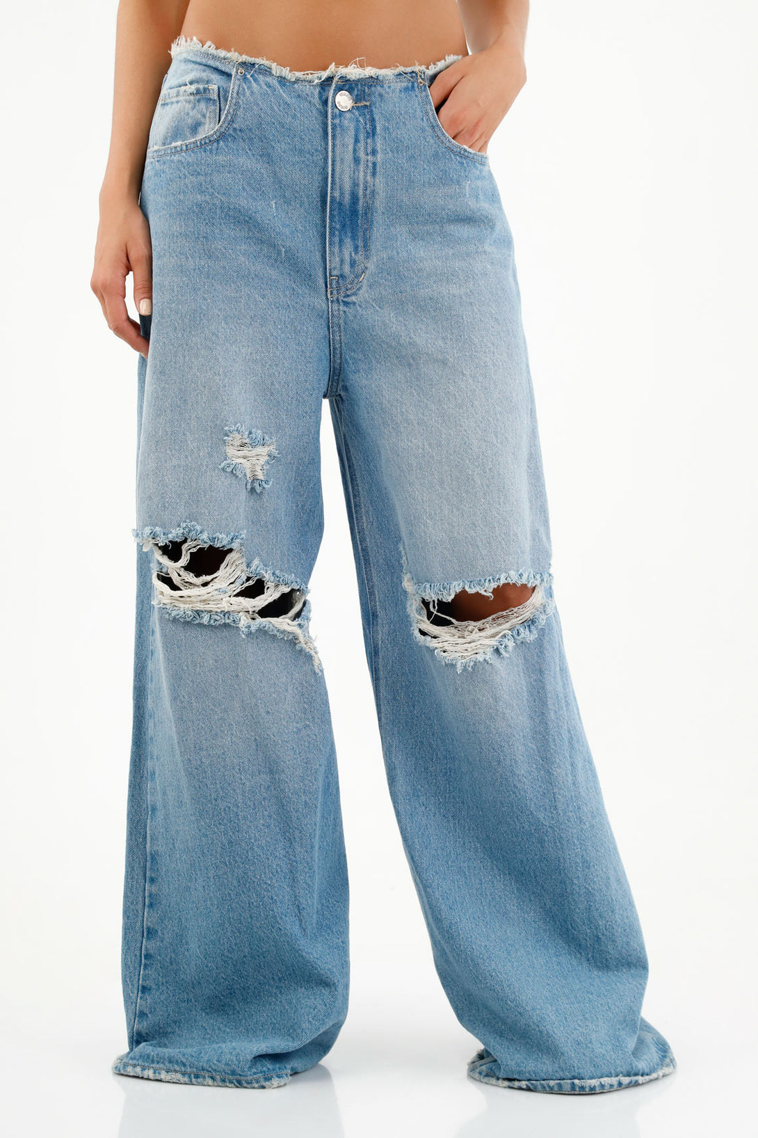 Women's Ripped Blue Jeans