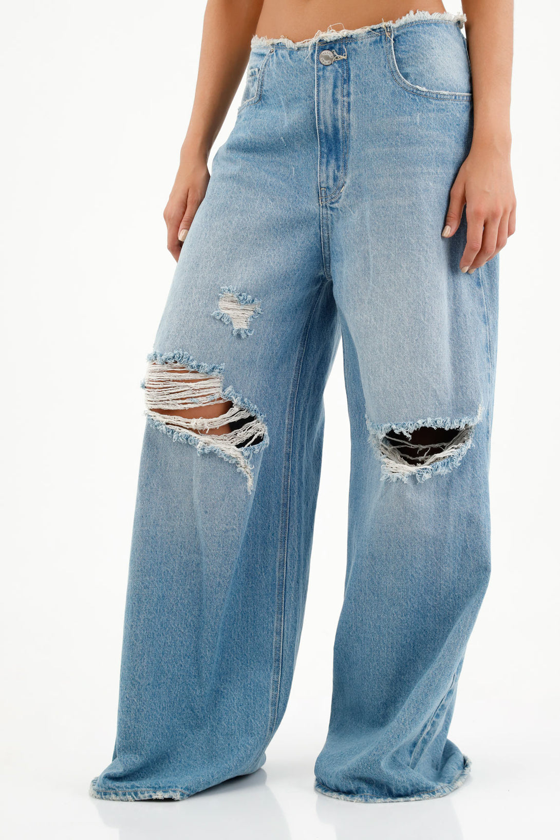 Women's Ripped Blue Jeans