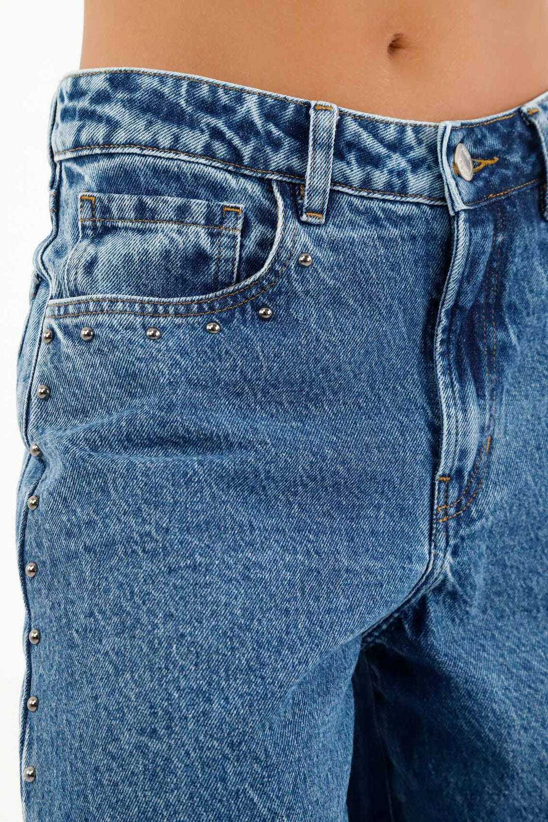 Jean con taches azul para mujer