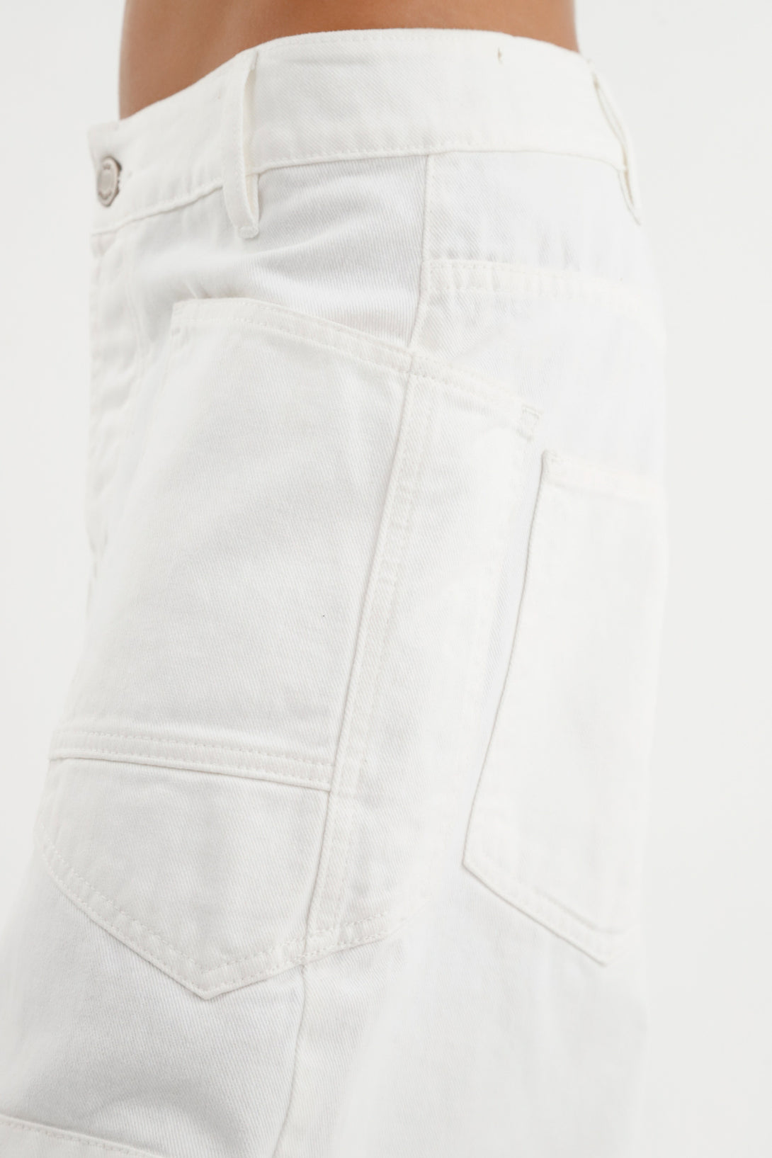 Women's Ecru Patch Pocket Jeans