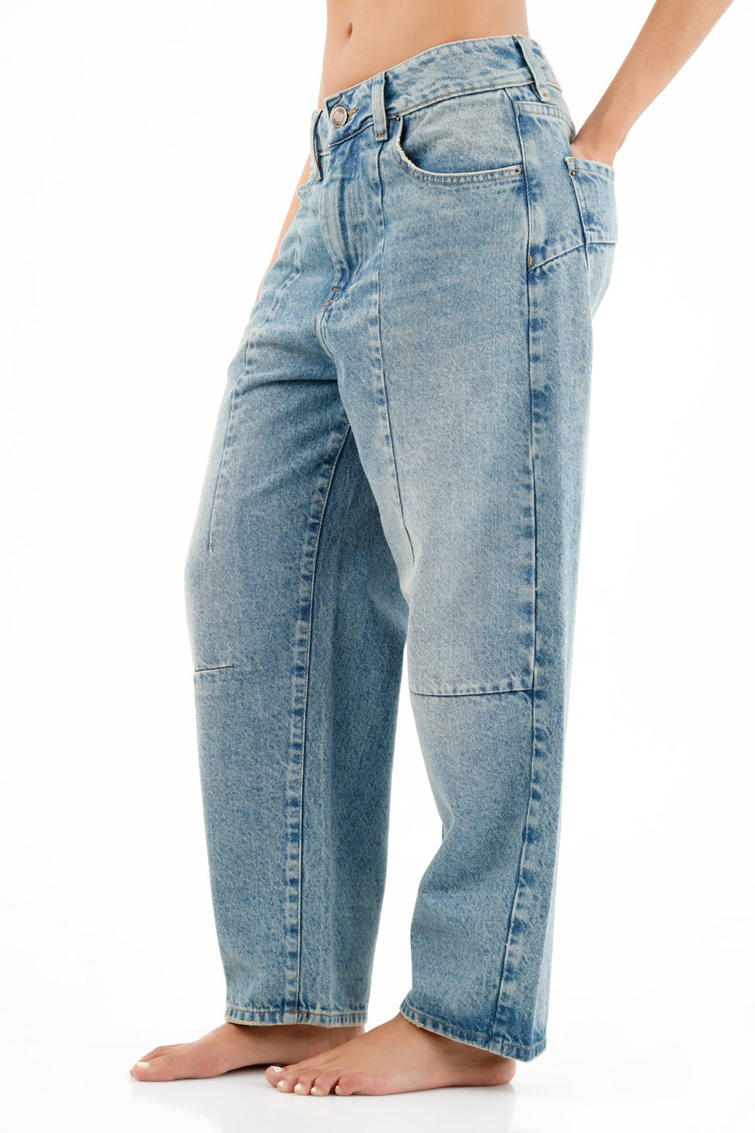 Women's Five-Pocket Blue Jeans