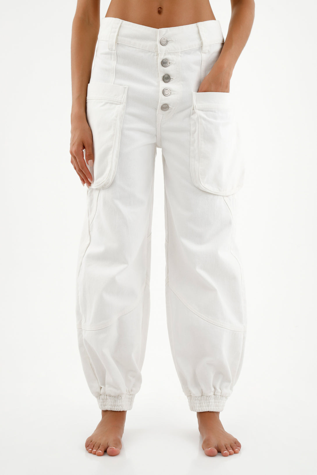 Women's Ecru Jogger Jeans