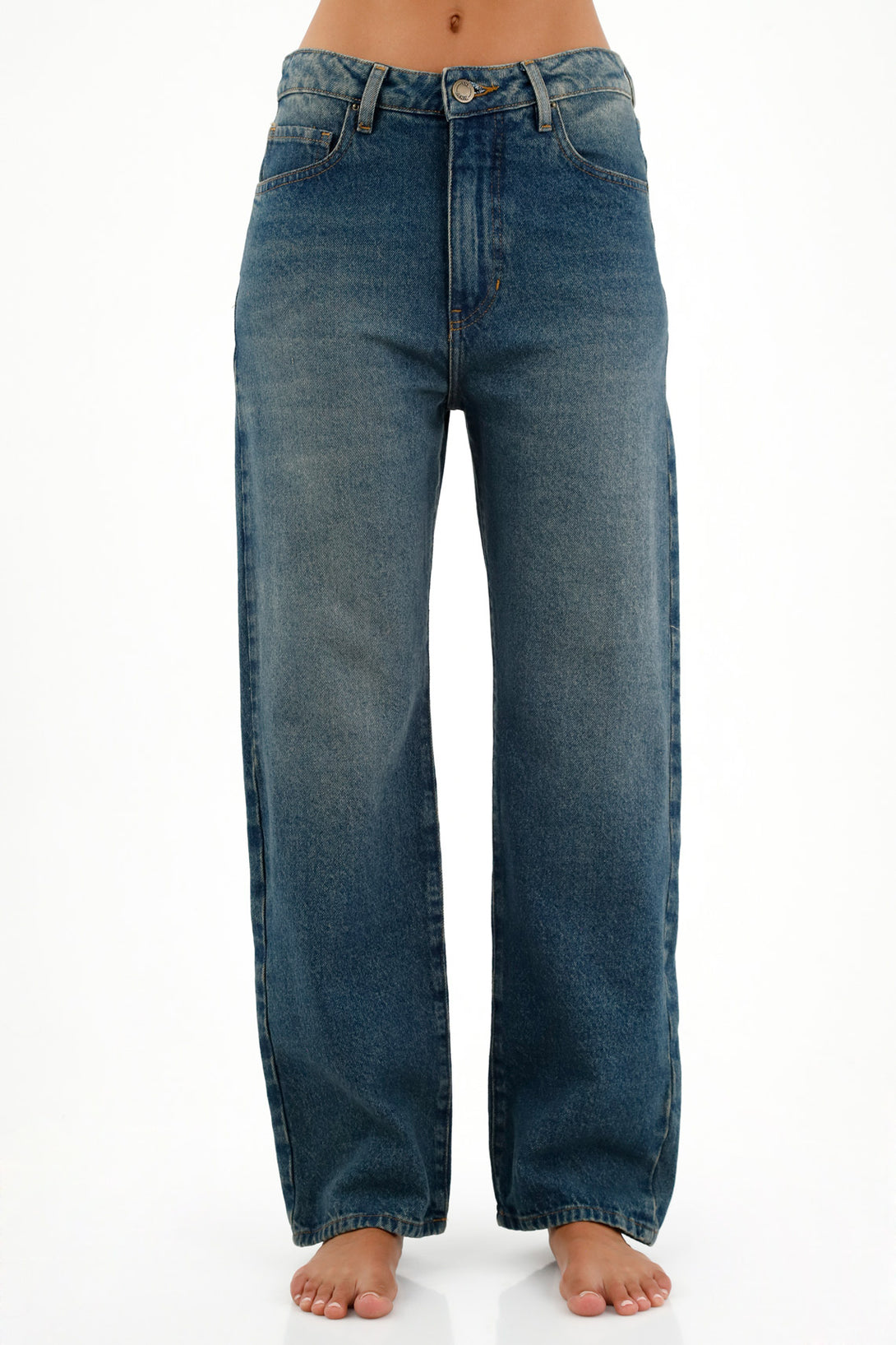 Women's Straight-Leg Five-Pocket Blue Jeans