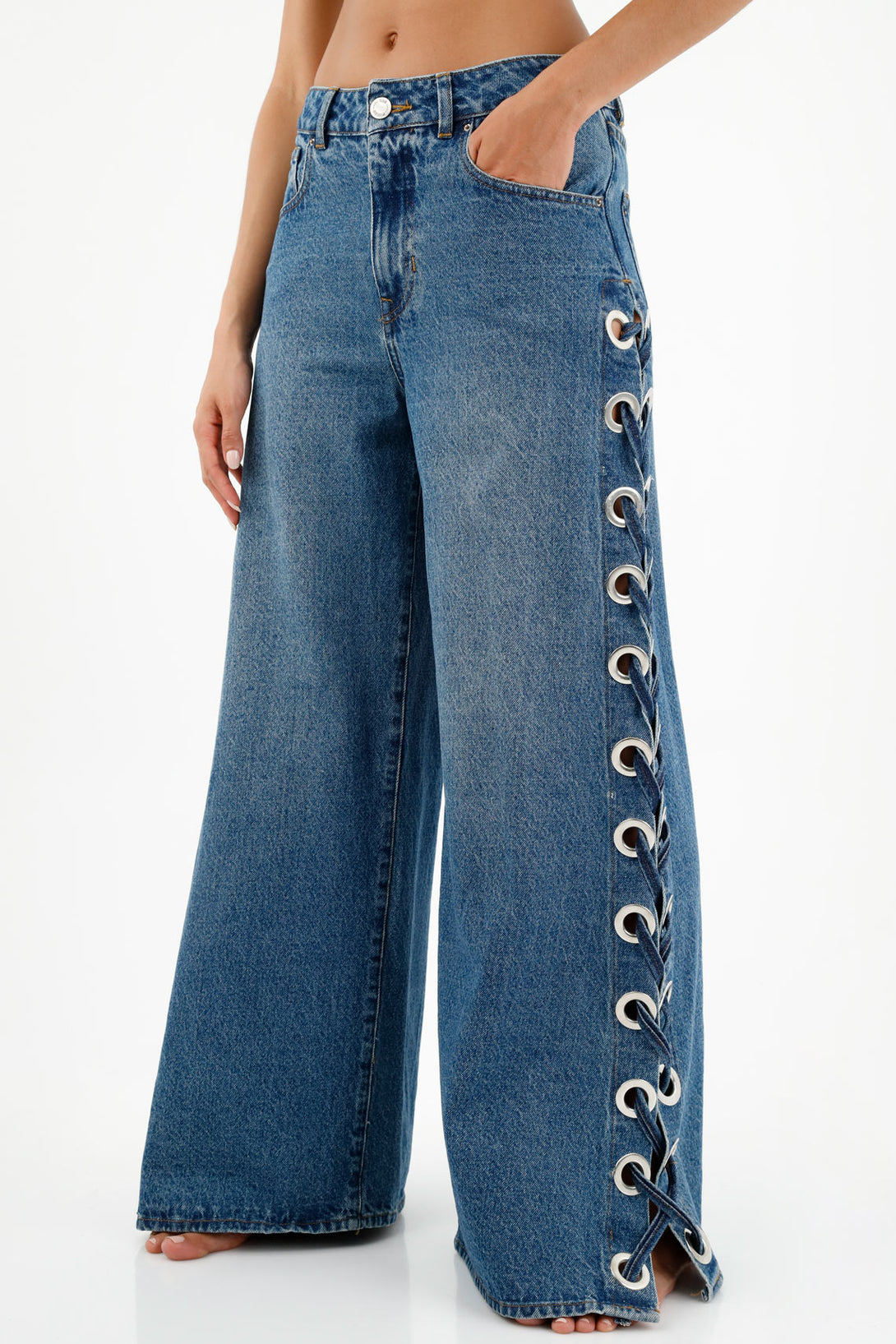 Women's High-Waisted Blue Jeans