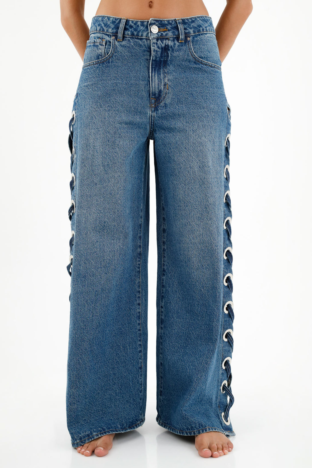 Women's High-Waisted Blue Jeans