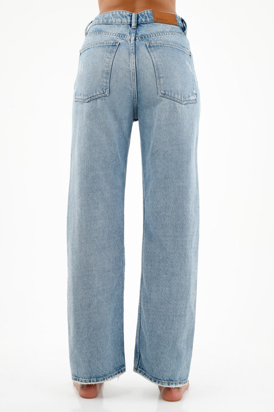 Women's Blue Jeans with Distressed Details