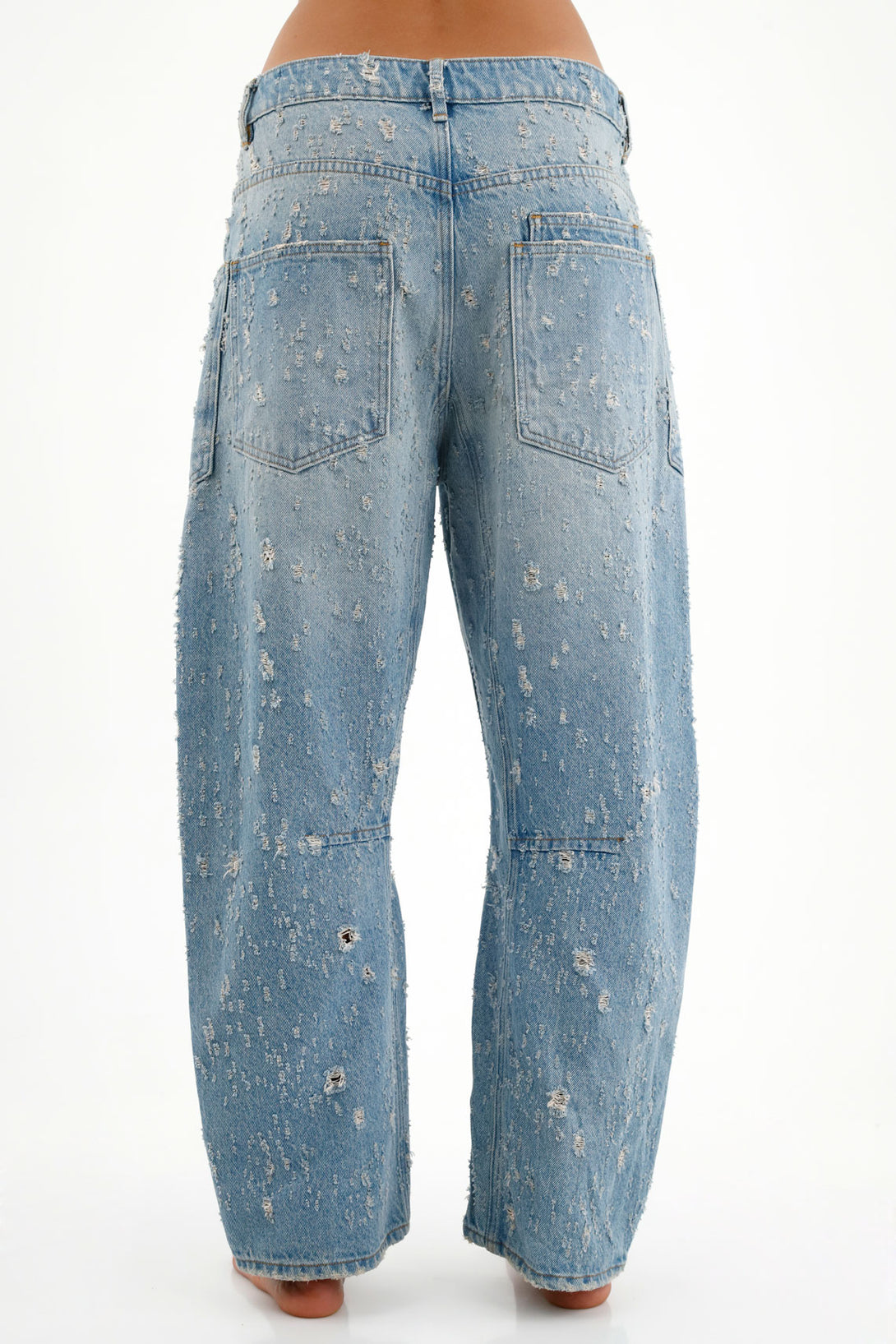 Women's Blue Oversized Pocket Jeans