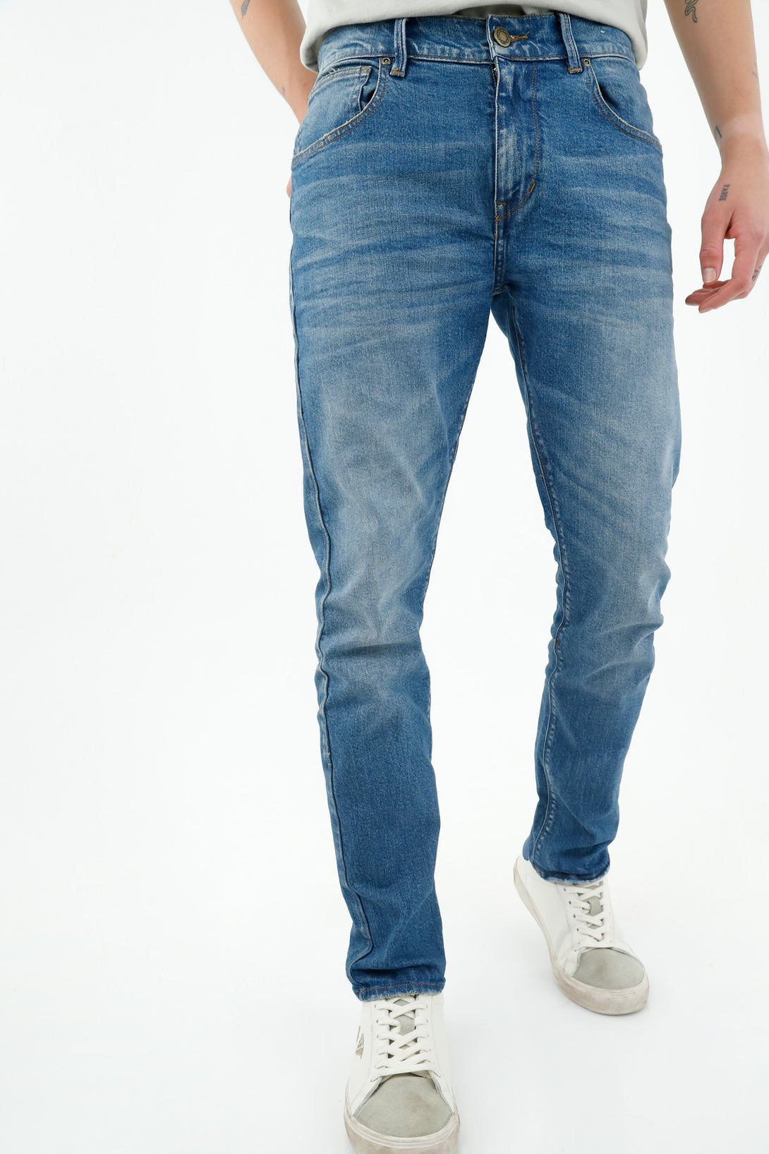 Jean Nudy azul para hombre