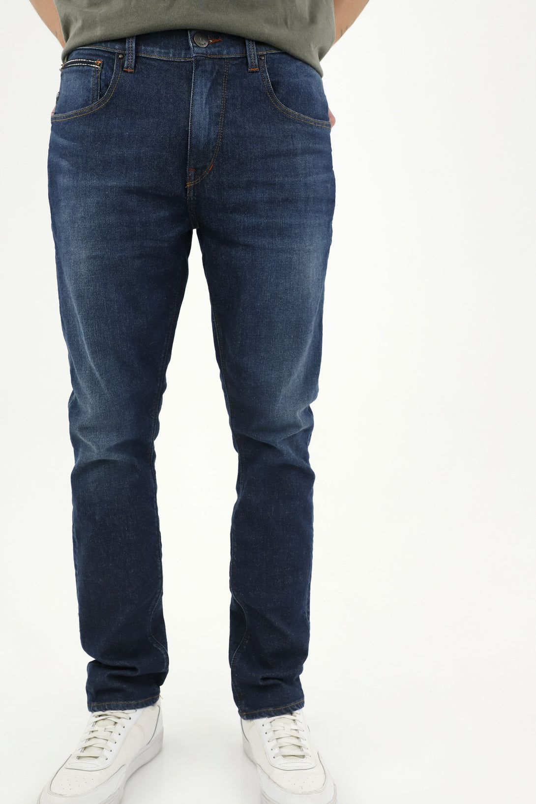 Men's Lightly Distressed Blue Jeans