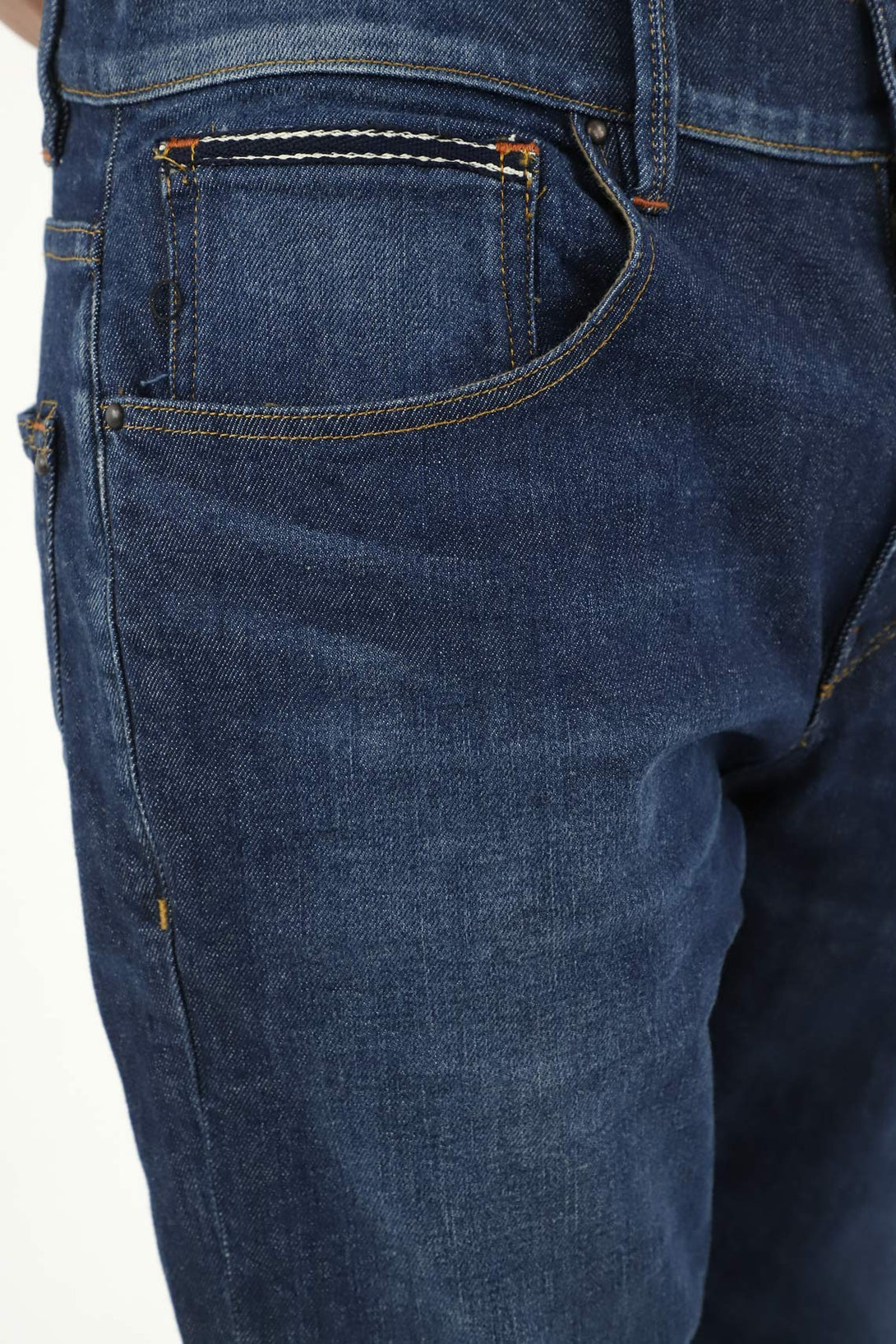 Men's Lightly Distressed Blue Jeans