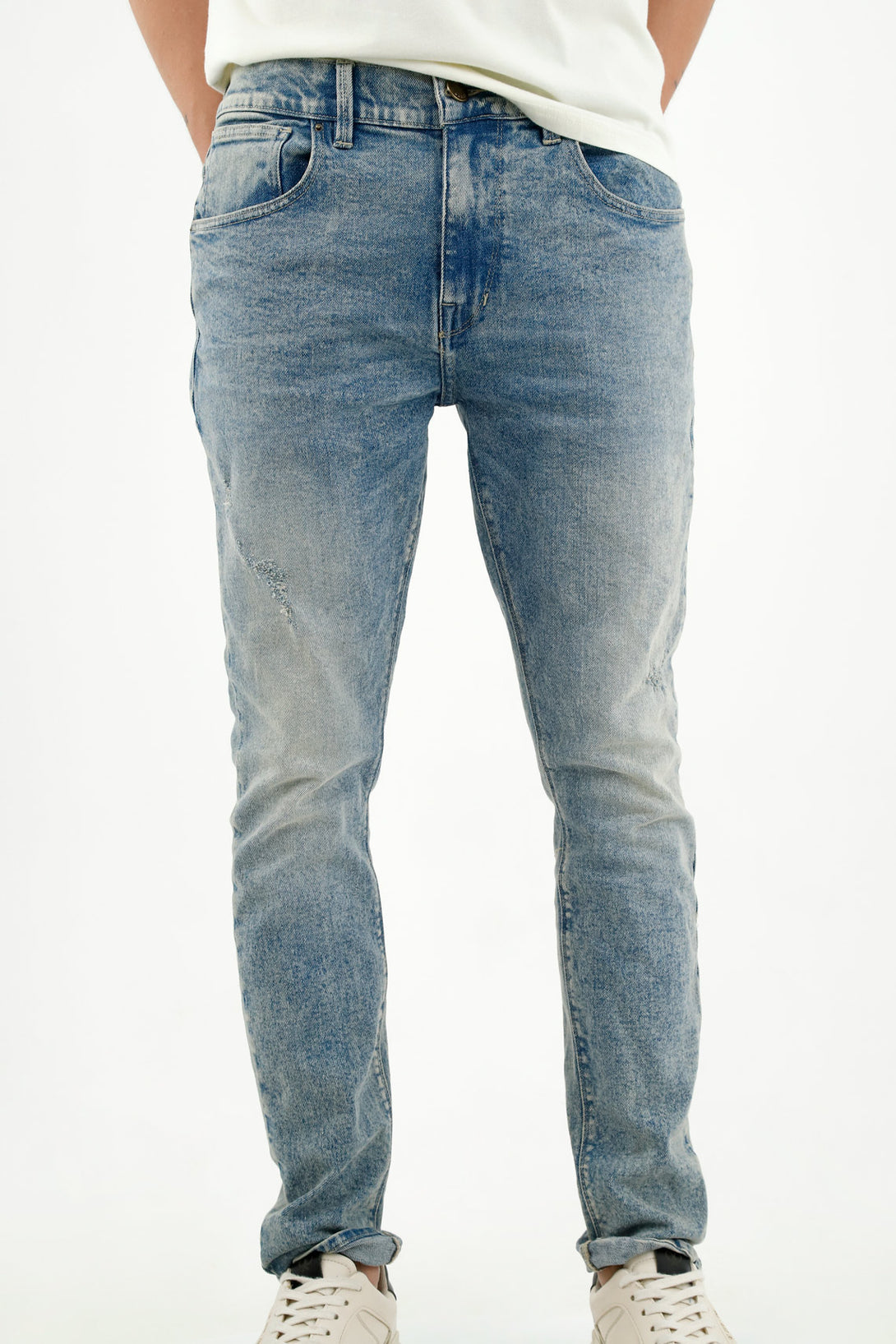 Men's Blue Five-Pocket Jeans