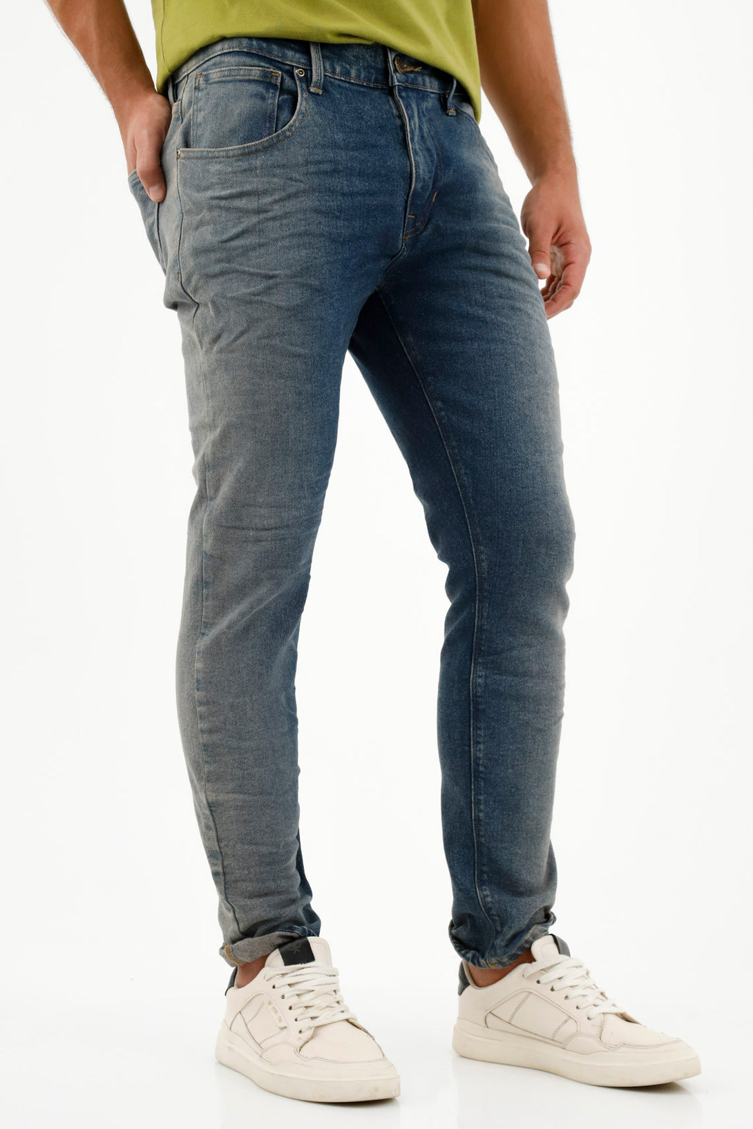 Jean azul cinco bolsillos para hombre