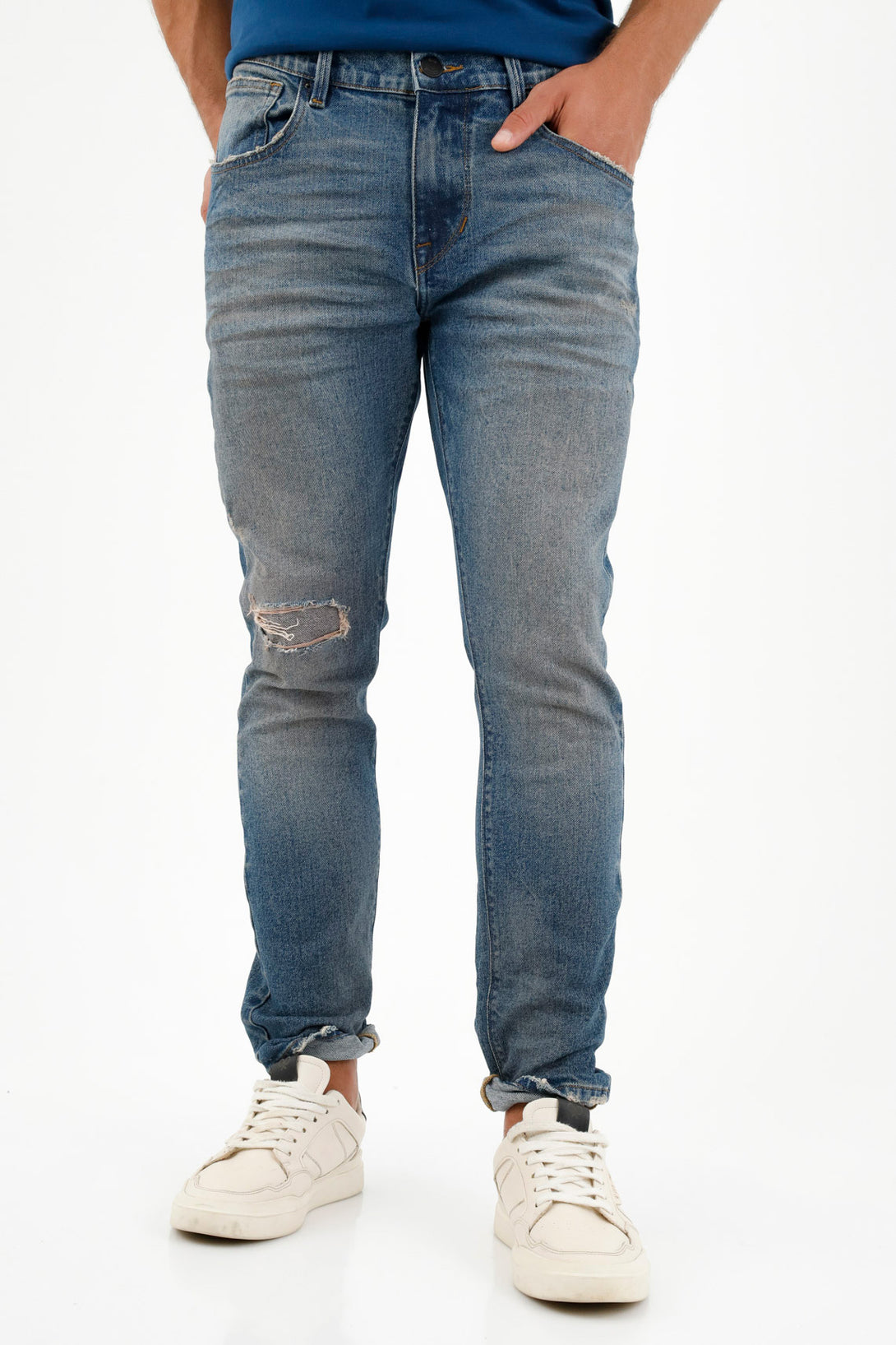 Men's Ripped Blue Jeans