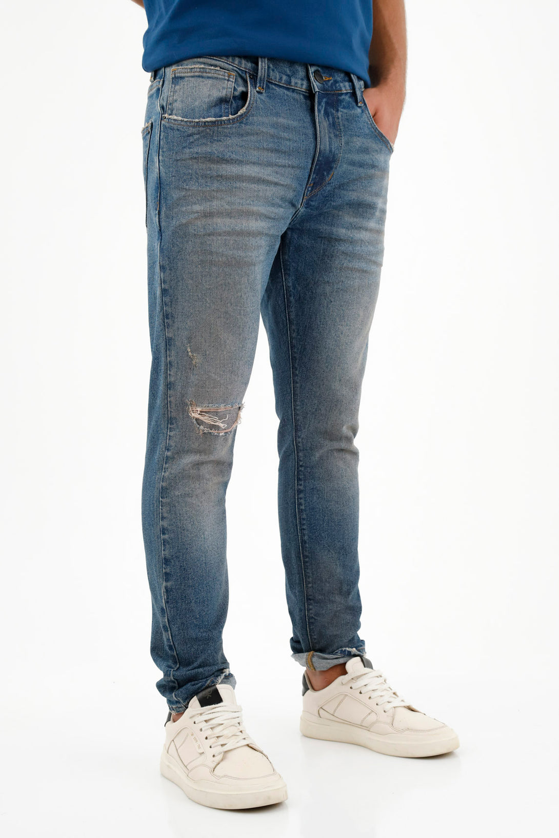 Men's Ripped Blue Jeans