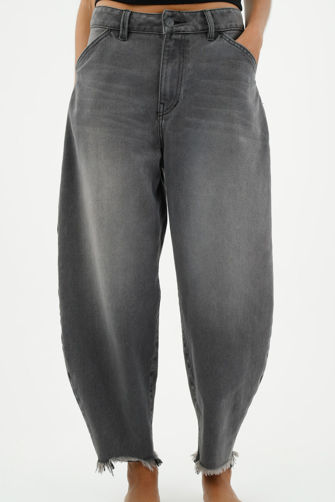 Women's Frayed Black Jeans