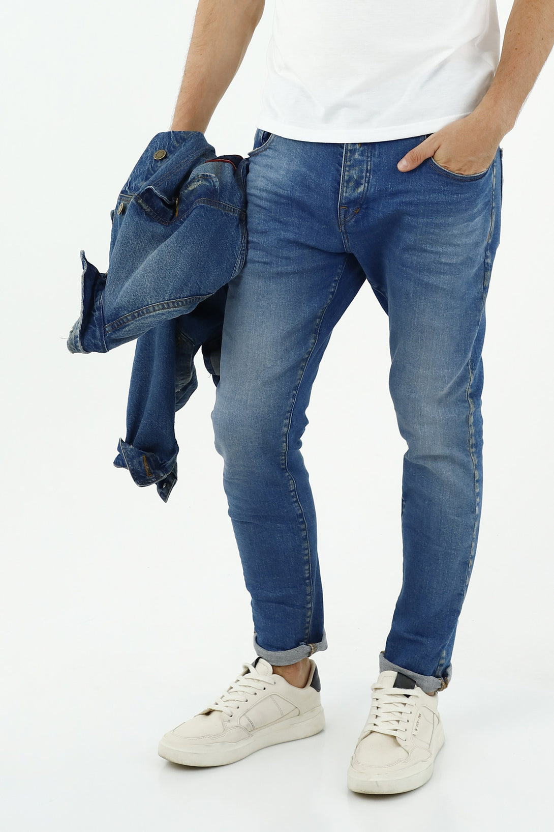 Jean skinny azul para hombre