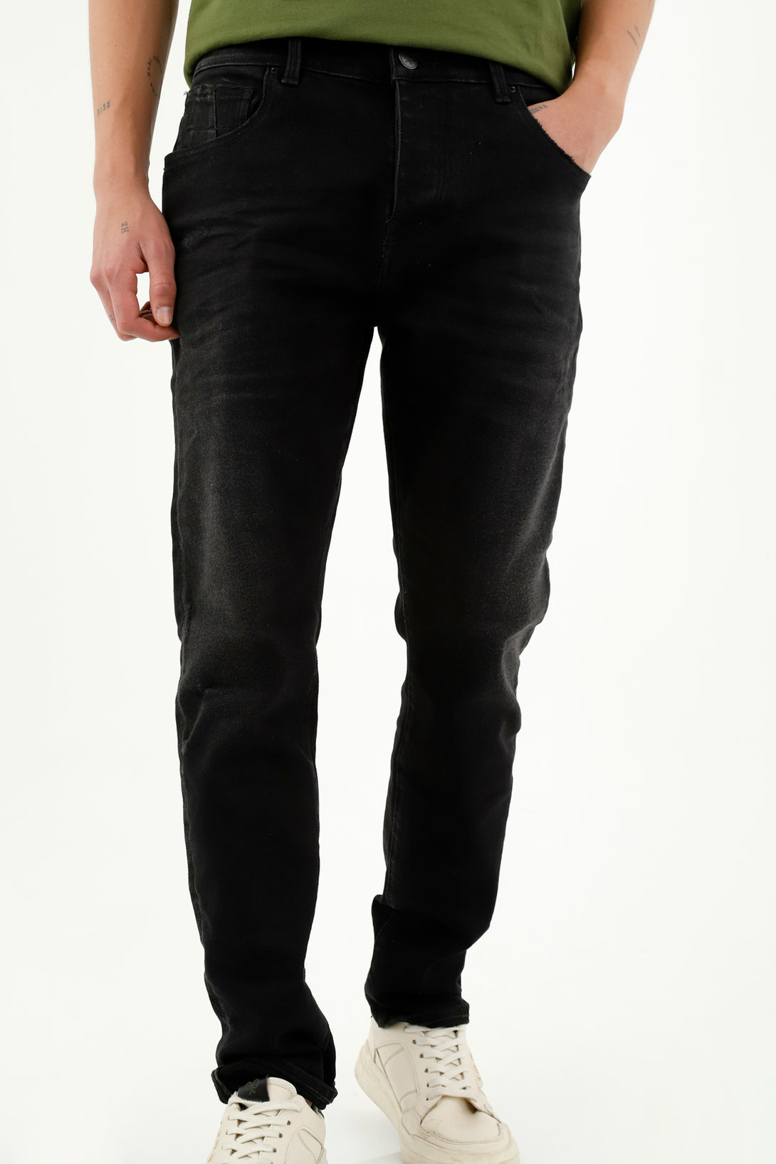 Jean Skinny negro para hombre