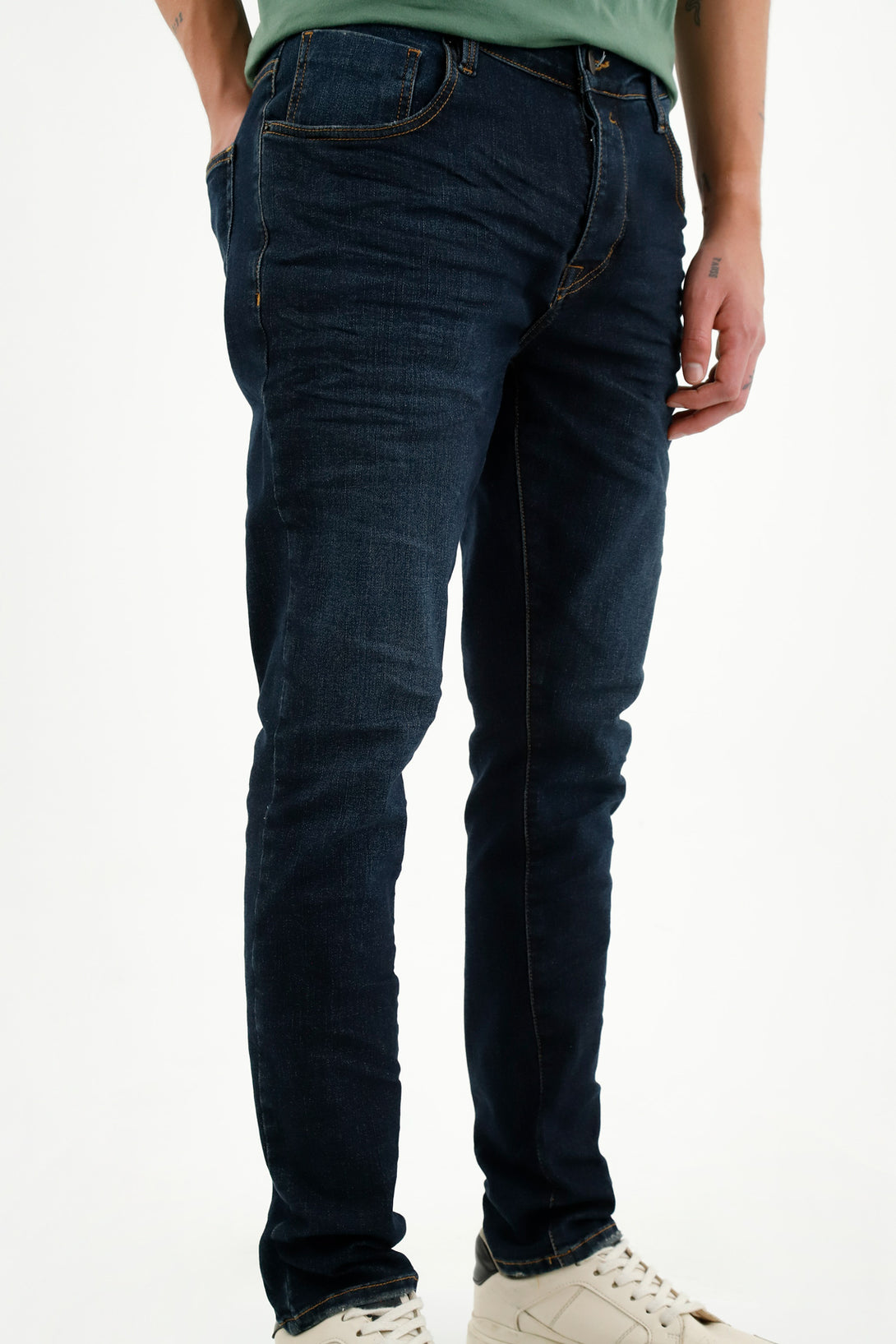 Jean Skinny azul con desgaste para hombre