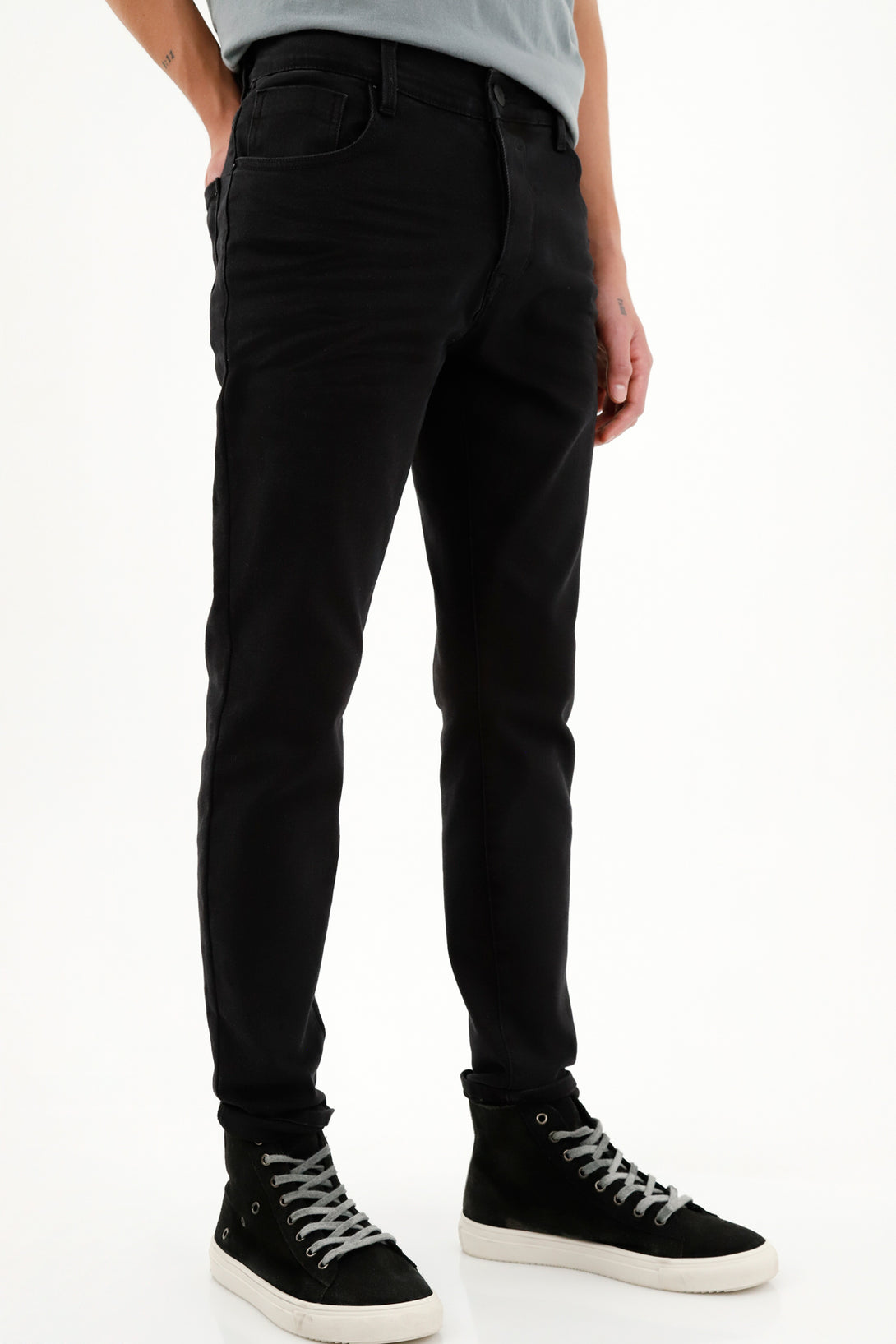 Men's Black Five-Pocket Jeans