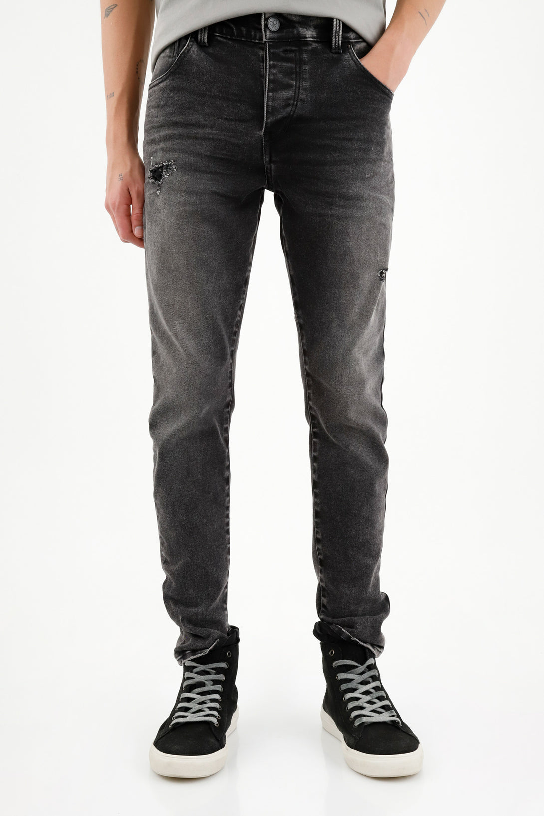 Men's Ripped Blue Skinny Jeans