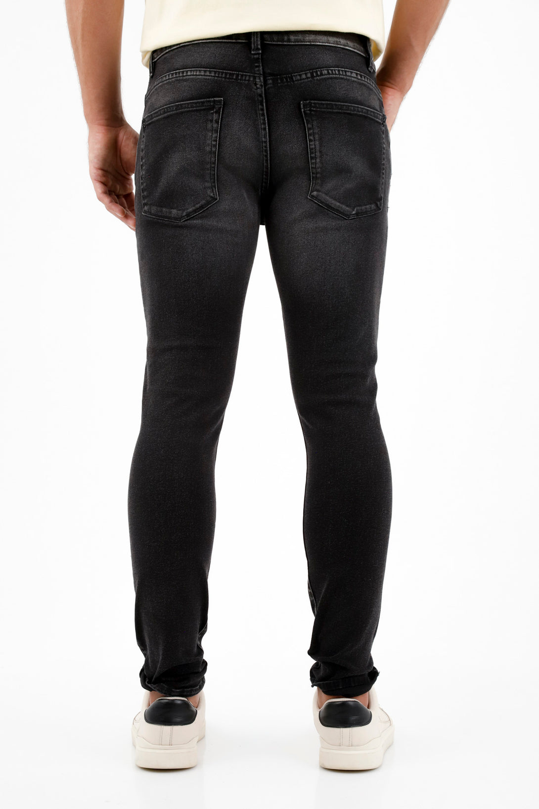 Men's Black Denim Five-Pocket Jeans