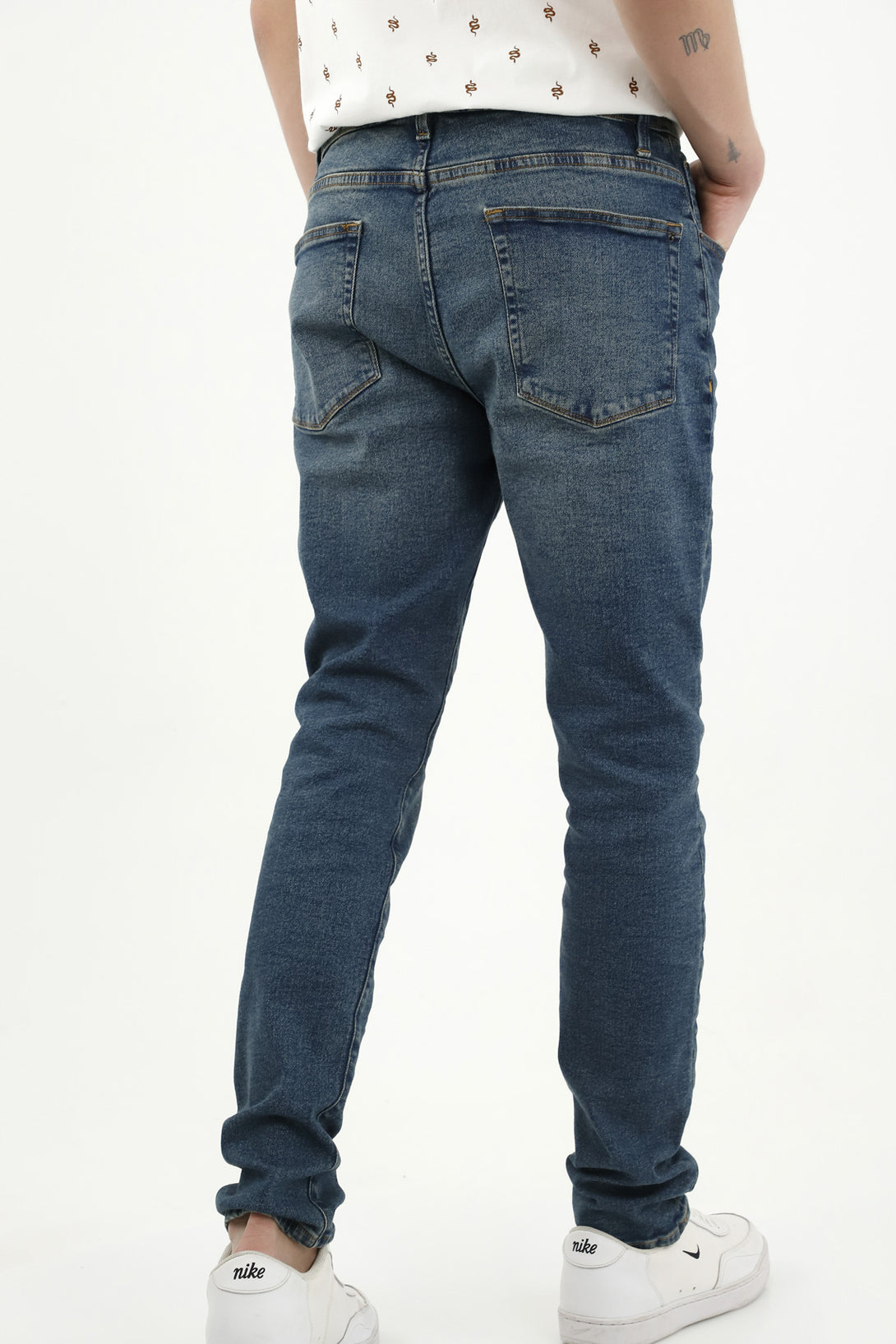 Men's Blue Five-Pocket Jeans