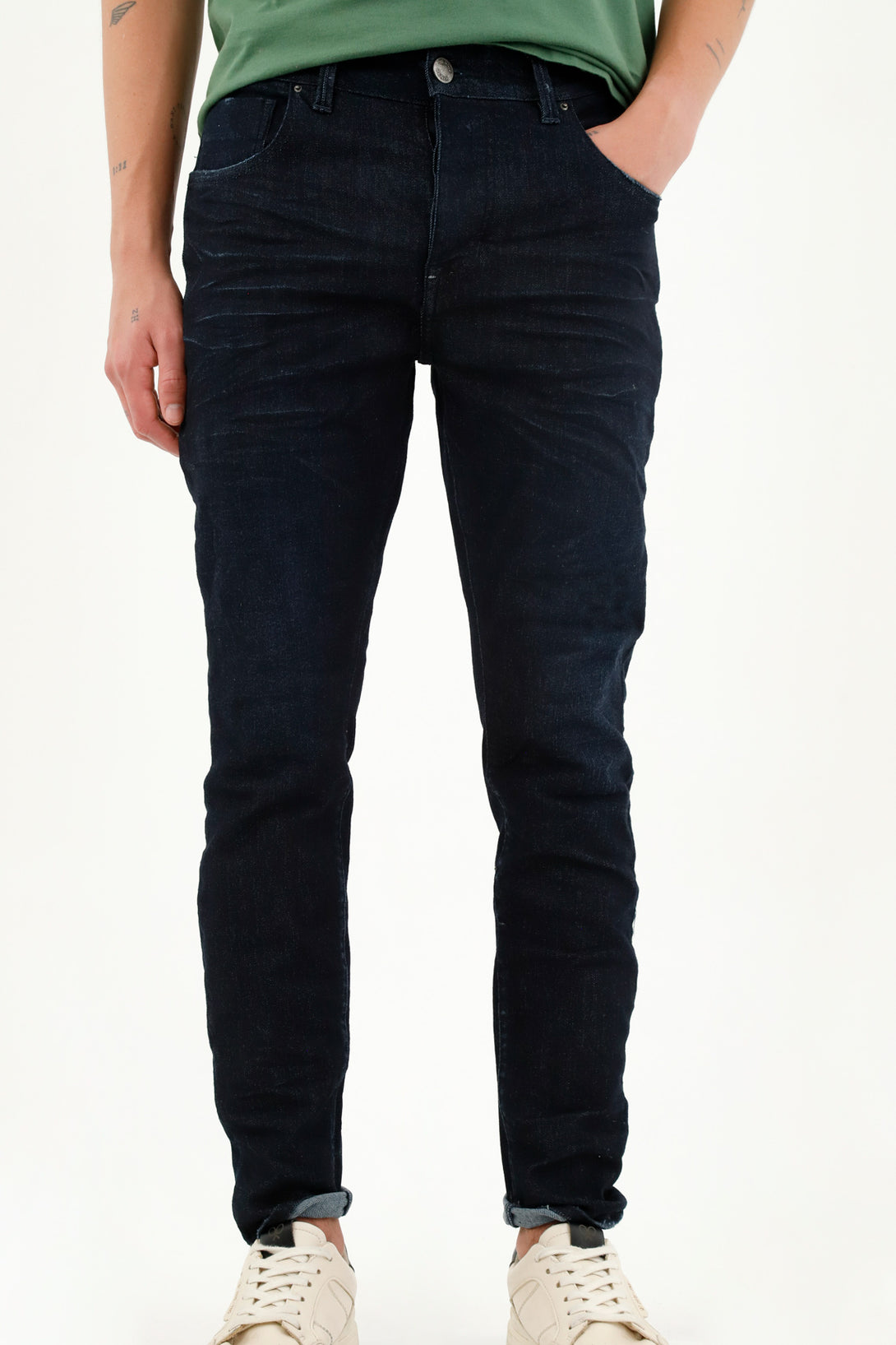 Men's Button-Fly Blue Jeans