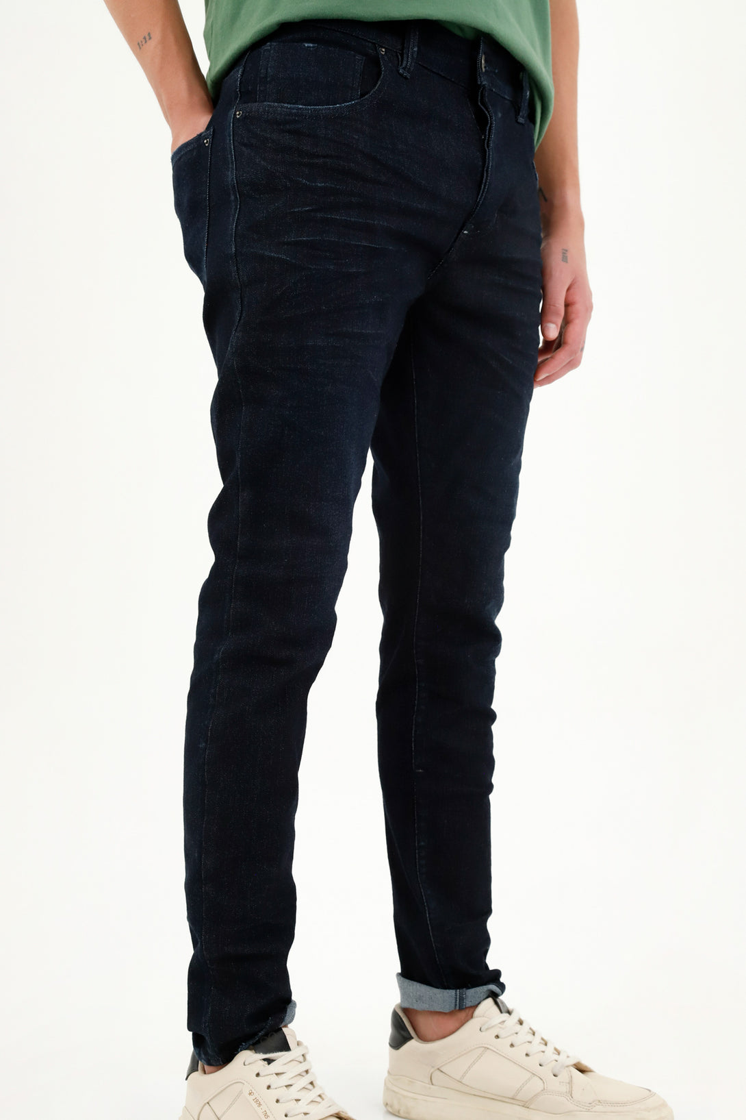 Jean con botones azul para hombre