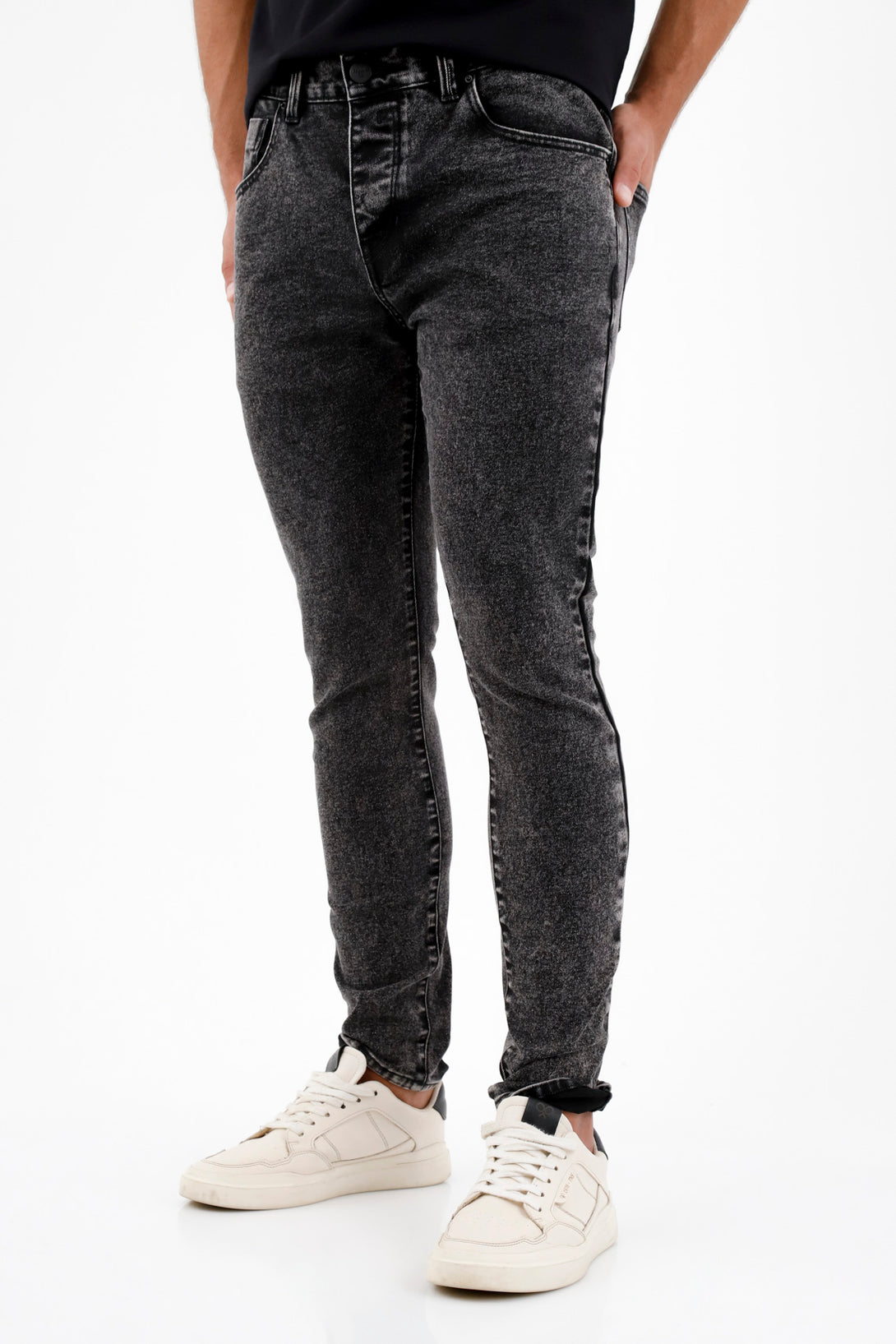 Jean negro con efecto vintage para hombre