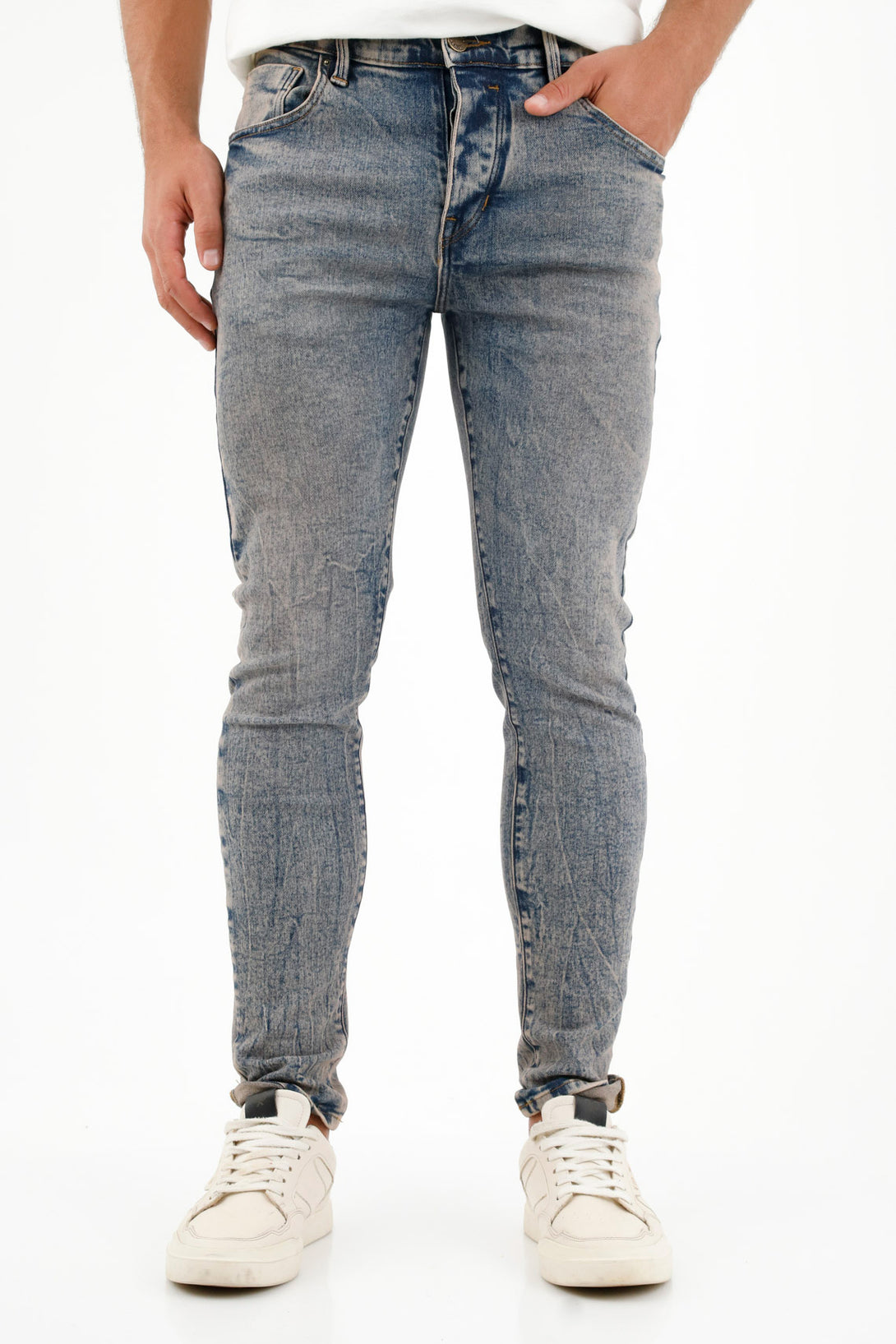 Men's Blue Five-Pocket Jeans