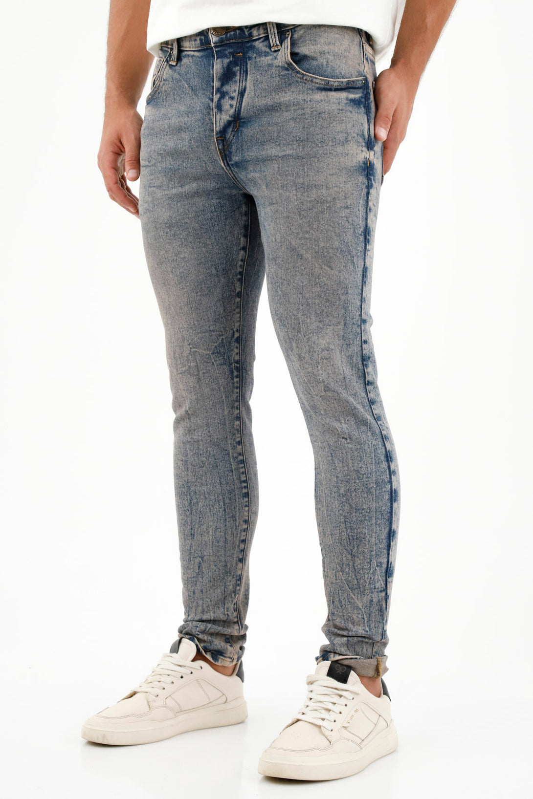 Men's Blue Five-Pocket Jeans