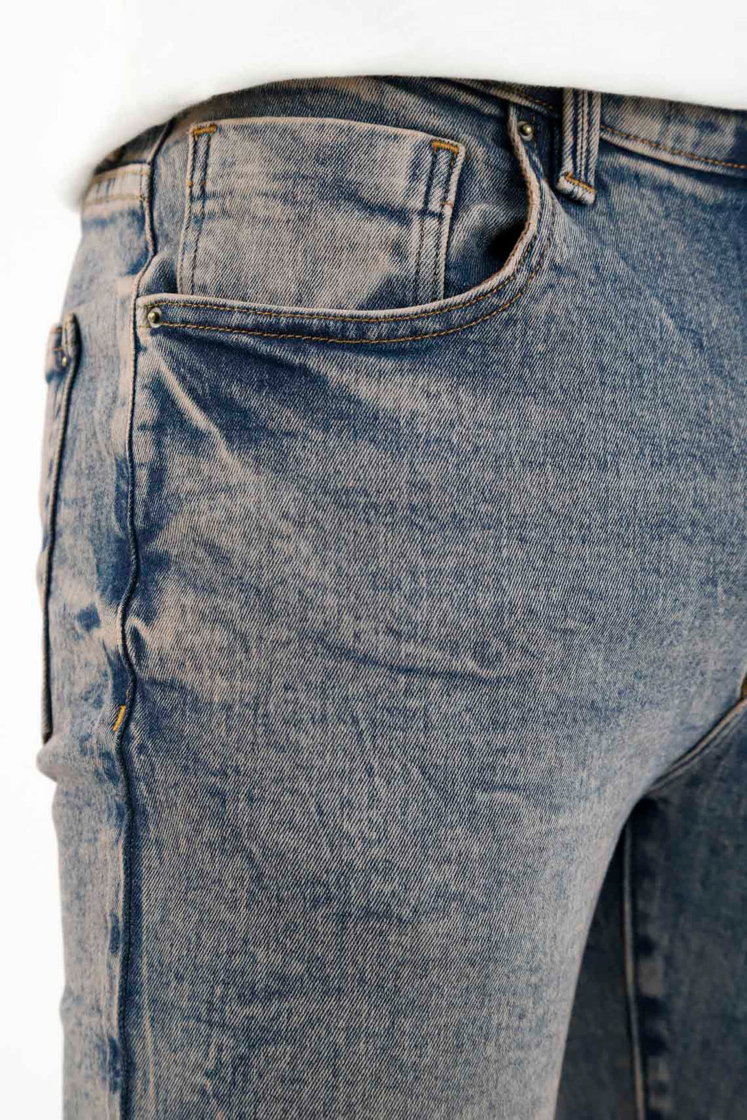 Men's Blue Five-Pocket Jeans