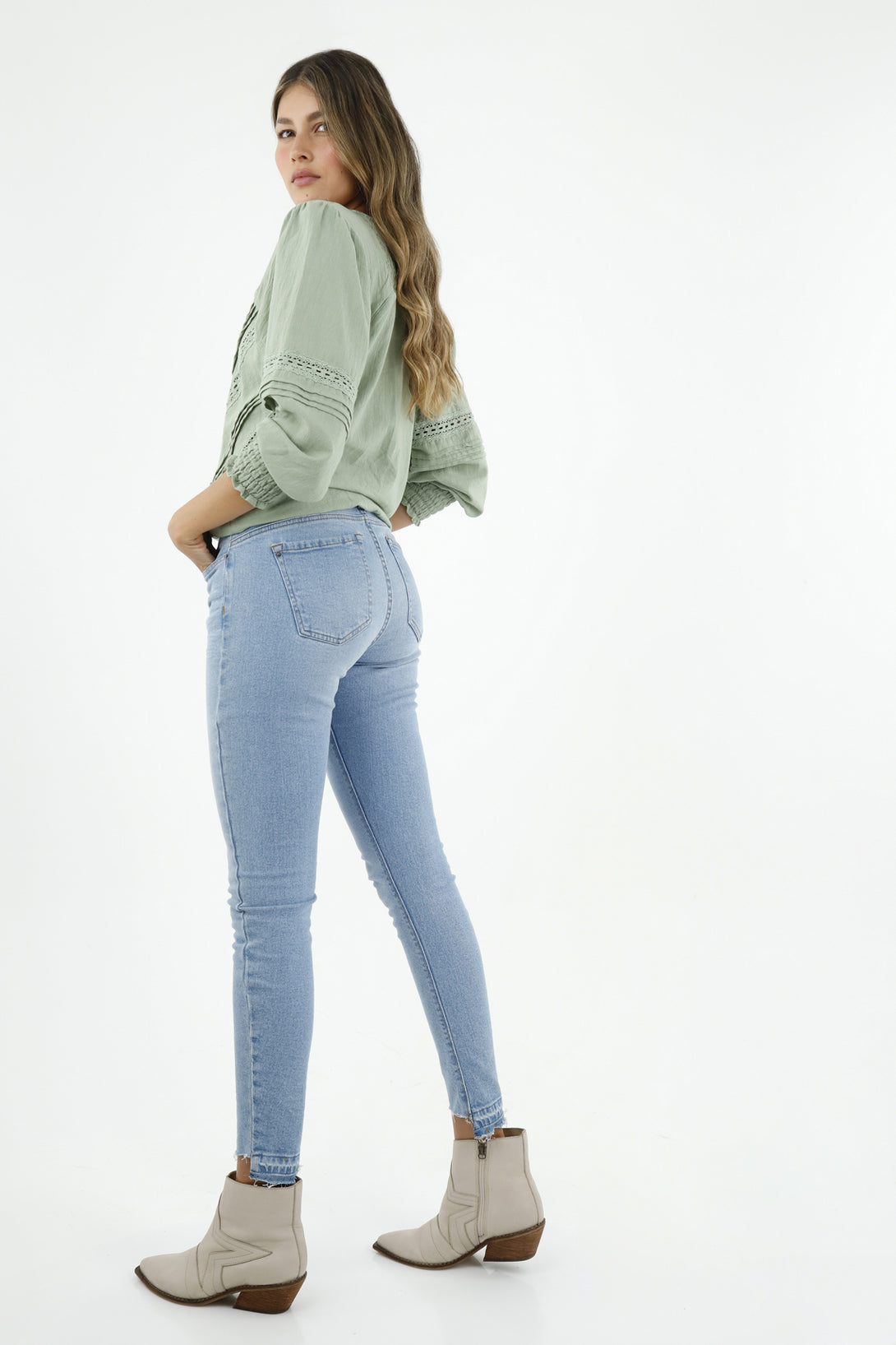 Jean súper slim azul para mujer