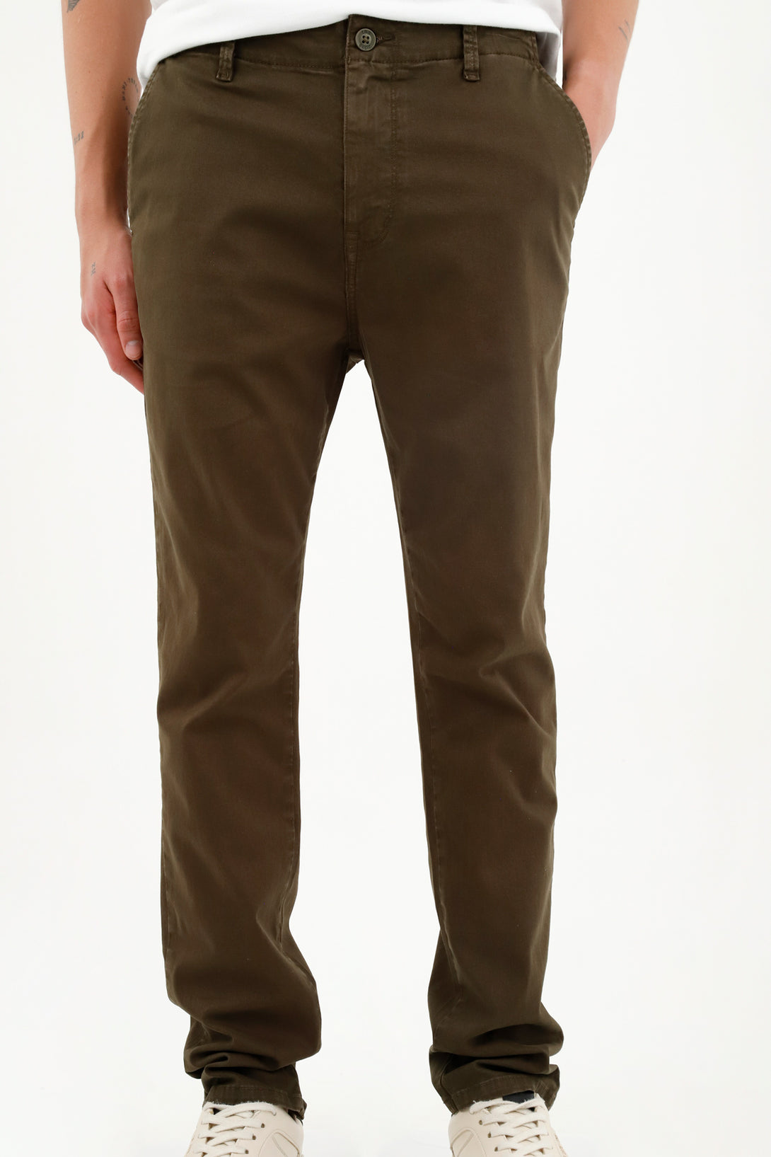 Pantalón tipo chino verde para hombre