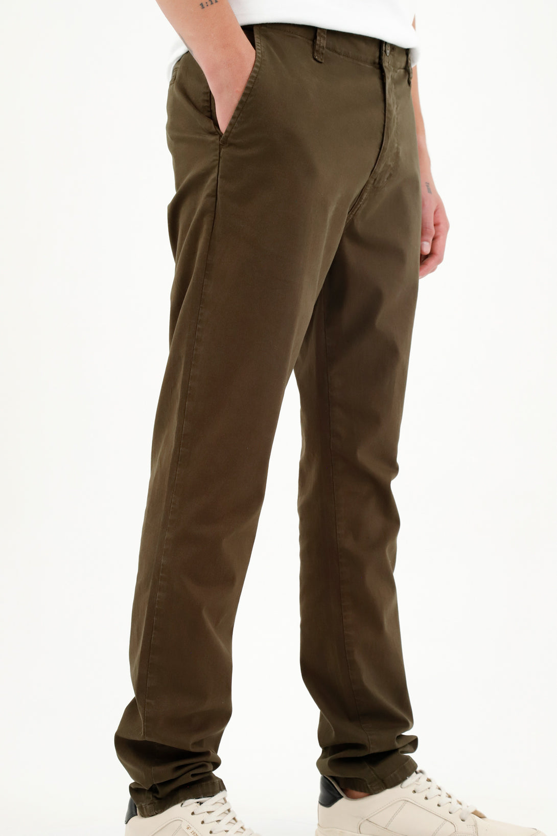 Pantalón tipo chino verde para hombre