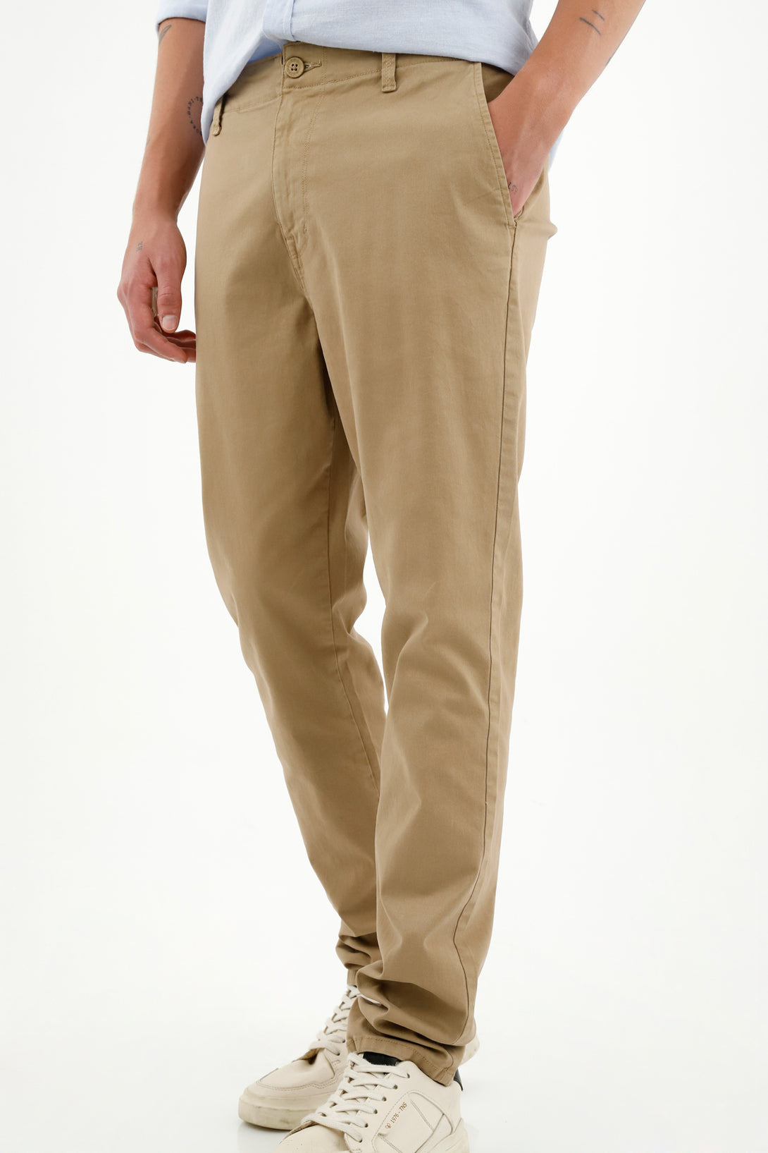 Pantalón tipo chino crudo para hombre