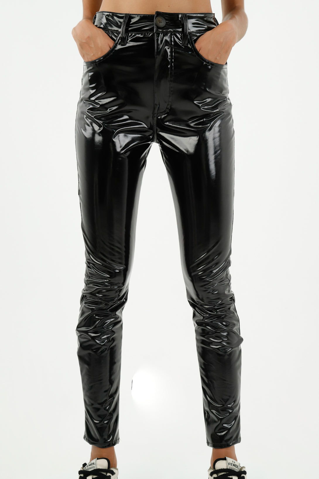 Women's Black Shimmer Effect Pants