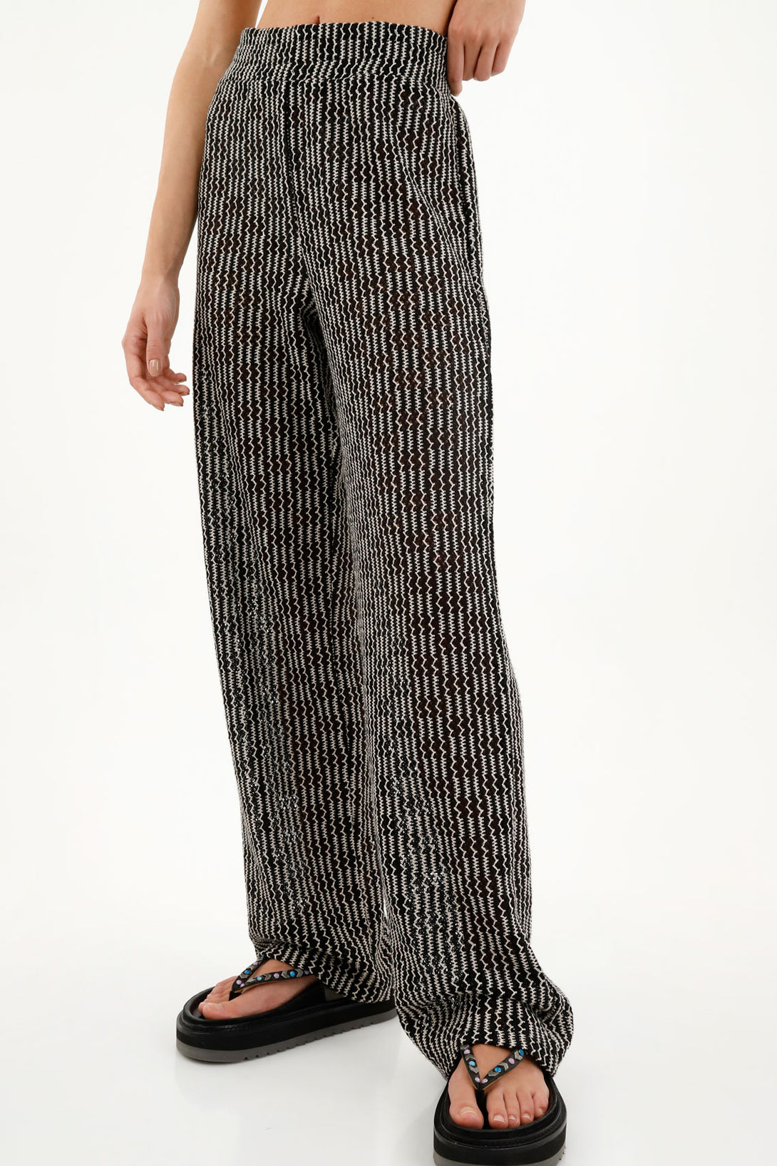 Women's Two-Tone Knit Pants