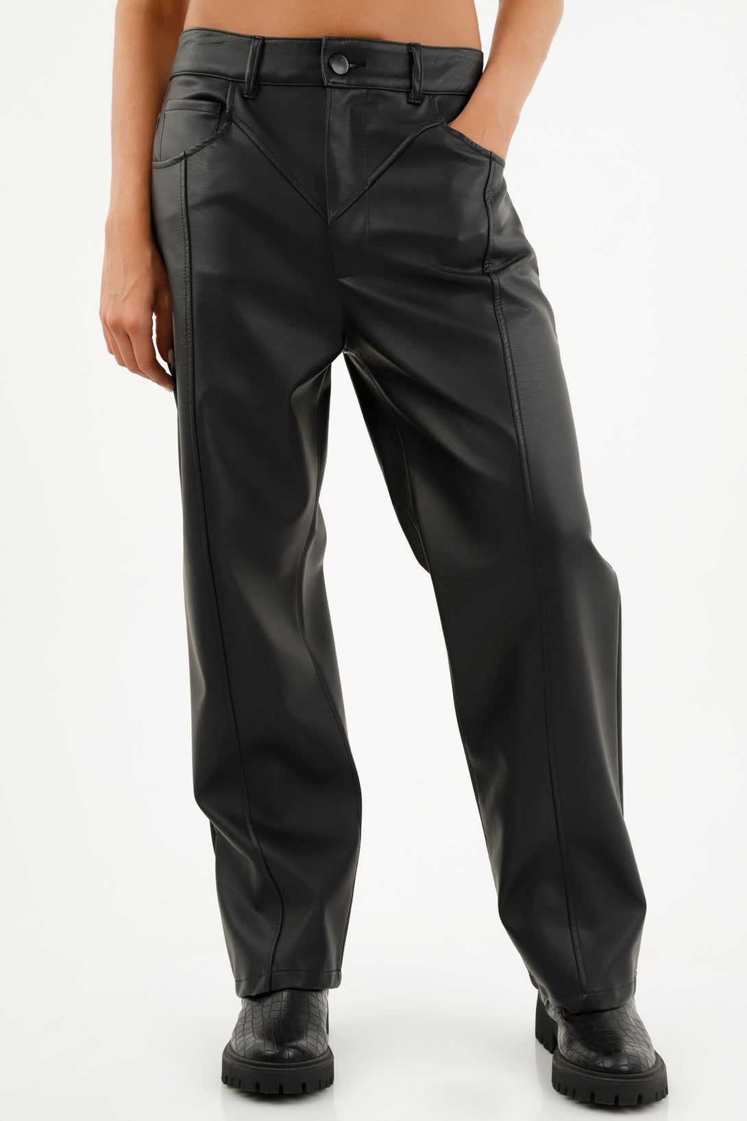 Women's Black Straight-Leg Pants