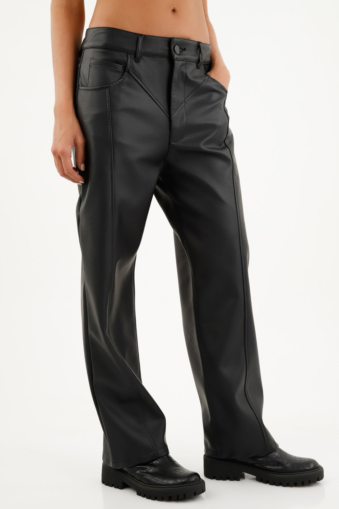 Women's Black Straight-Leg Pants