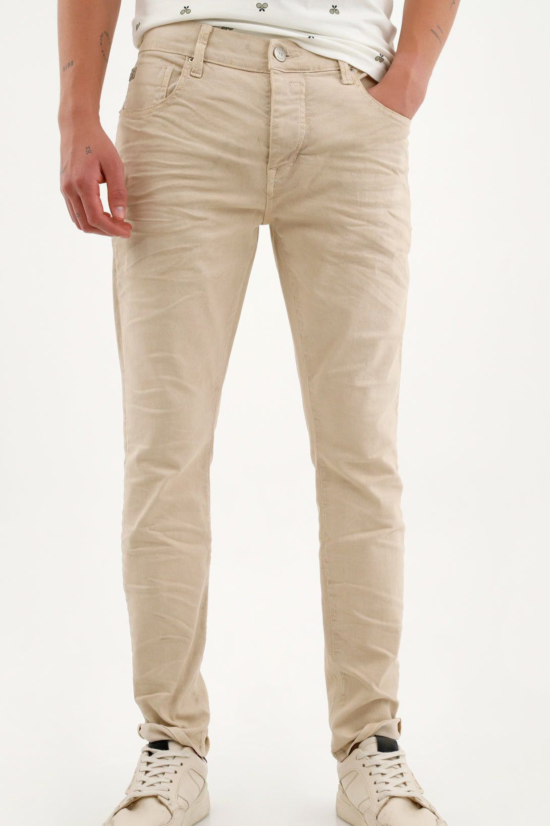 Men's Off-White Five-Pocket Pants