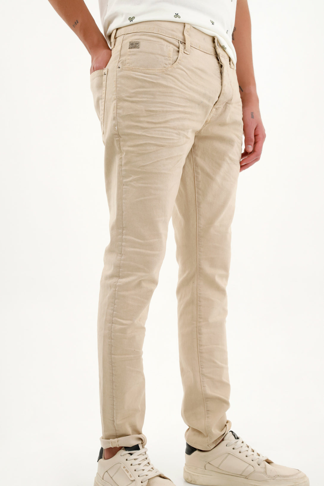 Men's Off-White Five-Pocket Pants